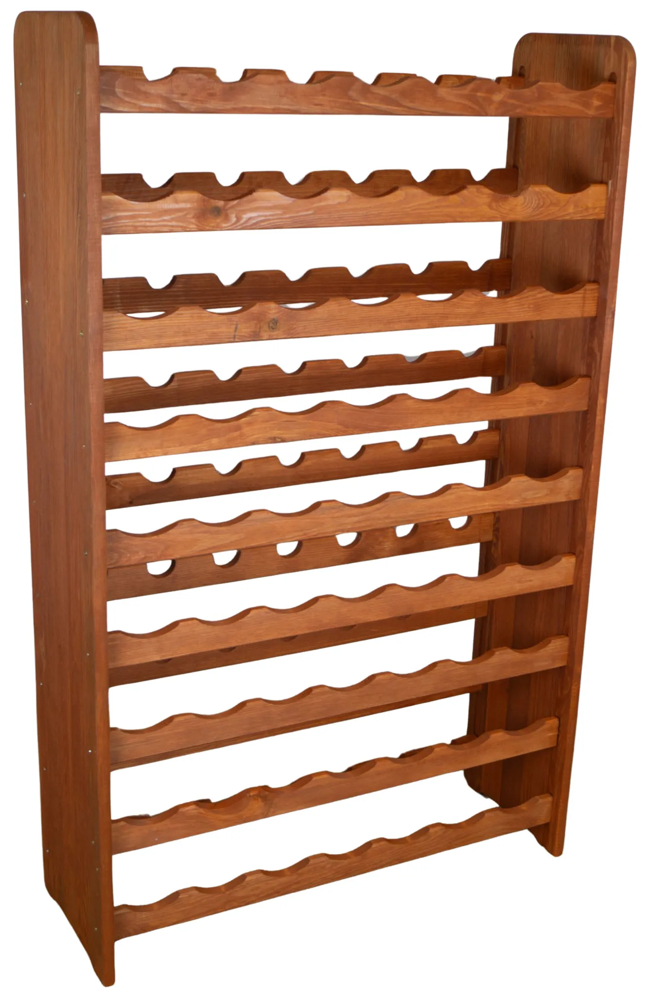 Flaschenregal für 63 Flaschen in ocker