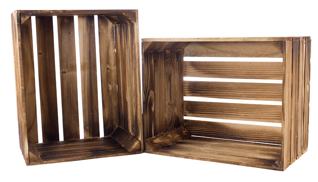 Neue geflammte Apfelkiste im Vintage Design 50x40x30cm