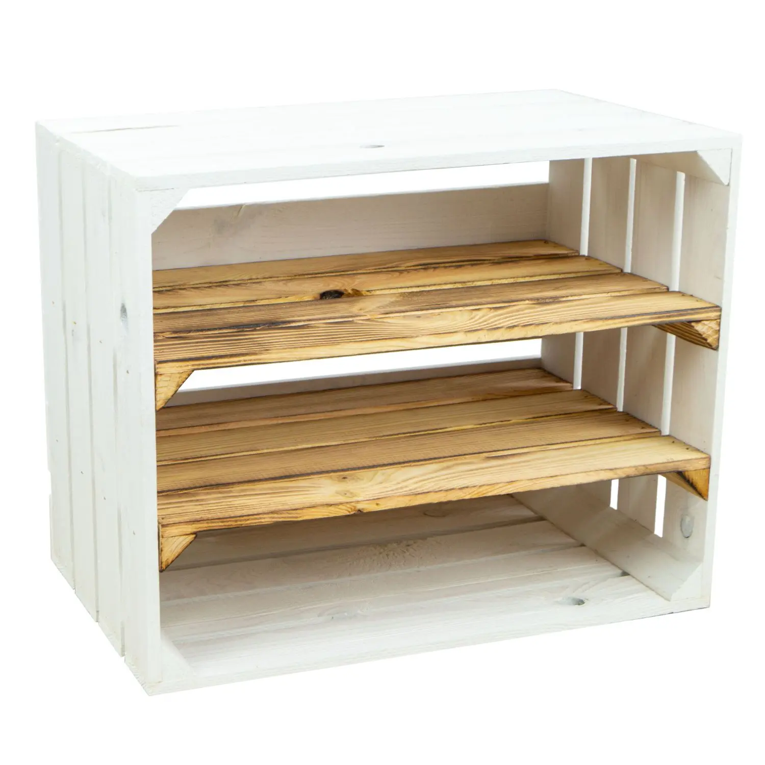 Regalkiste WEIß "Johanna" doppelt geflammt LÄNGS Regalkiste WEIß "Johanna" doppelt geflammt LÄNGS