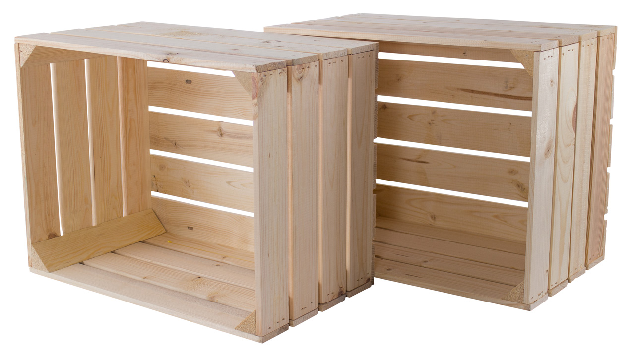 12x Neue helle Apfelkiste 50x40x30cm