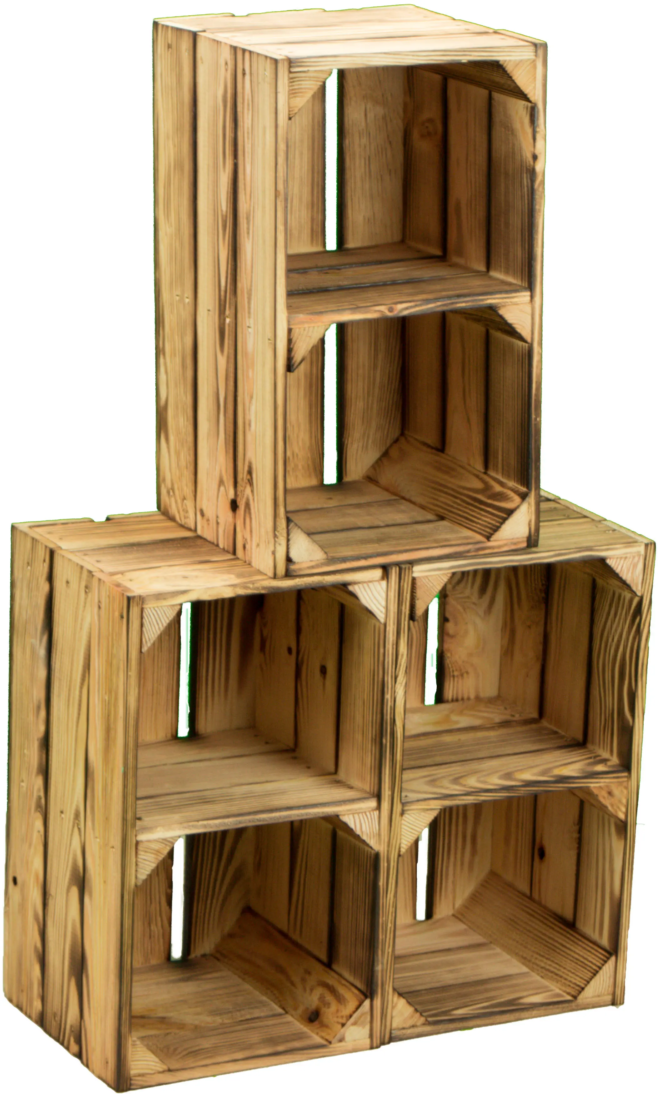 Weinkiste "Hilde" geflammt mit Zwischenbrett 38x22x19cm Weinkiste "Hilde" geflammt mit Zwischenbrett 38x22x19cm