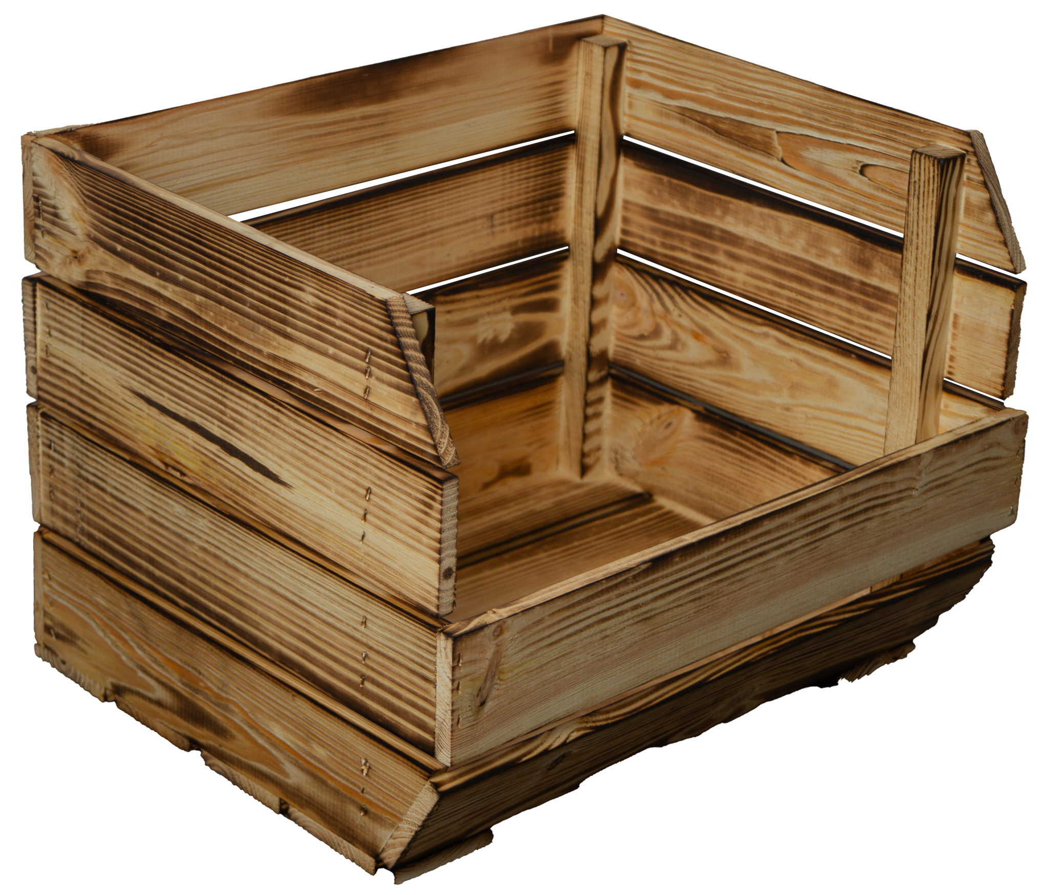 3er Set Küchenregal Olaf 40x33x30 cm in geflammt Gemüsekiste Obsthorde Gemüsekorb Obstschale Holzkiste Obstkiste