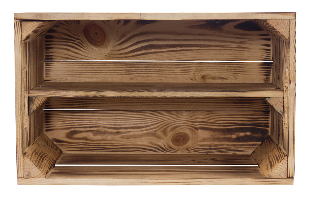 4 Stk. geflammte Birnenkiste mit Mittelbrett 49x30x28cm