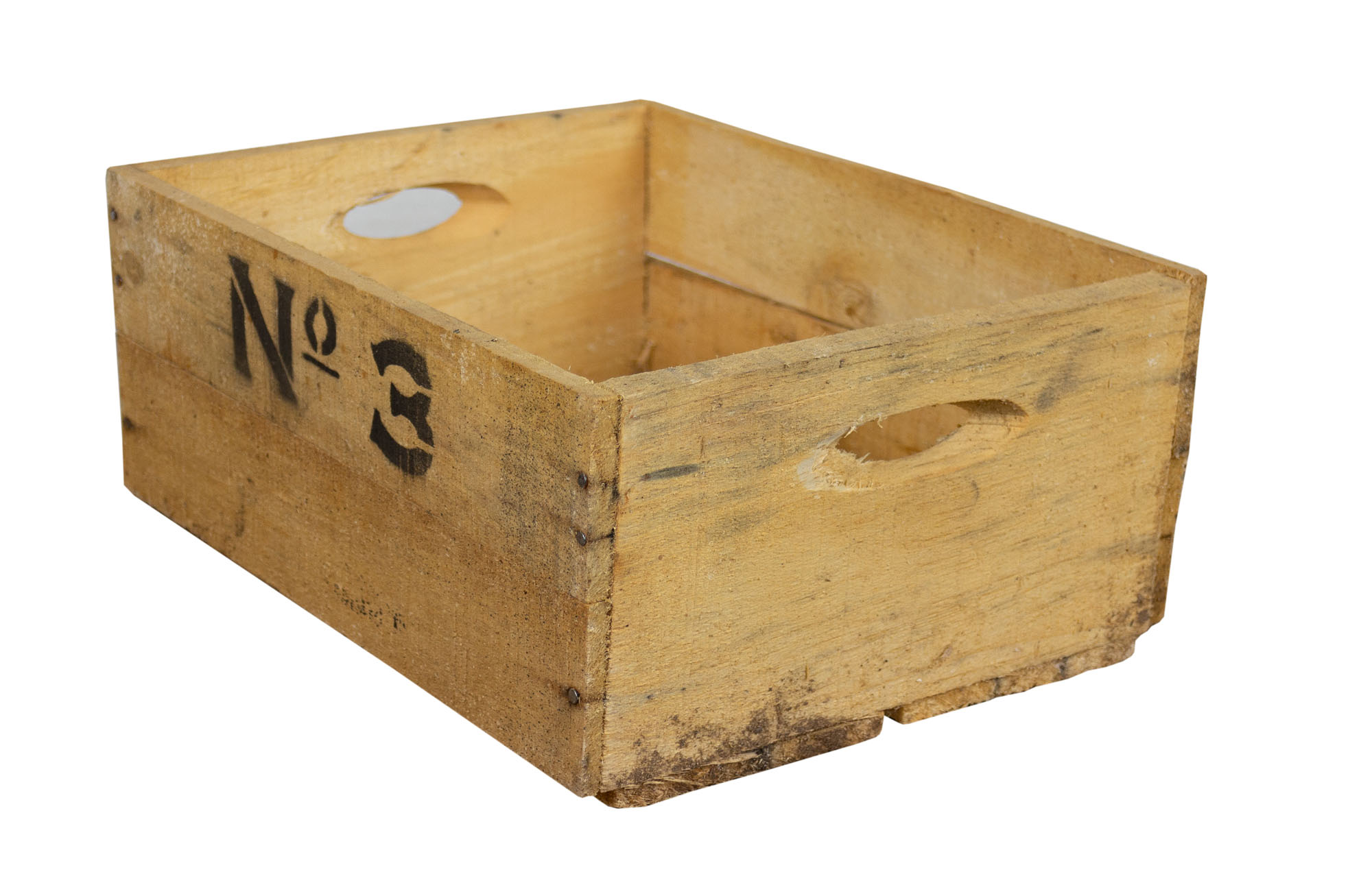 Alte Holzkiste mit Aufdruck No3 31x23,5x13,5cm (L)