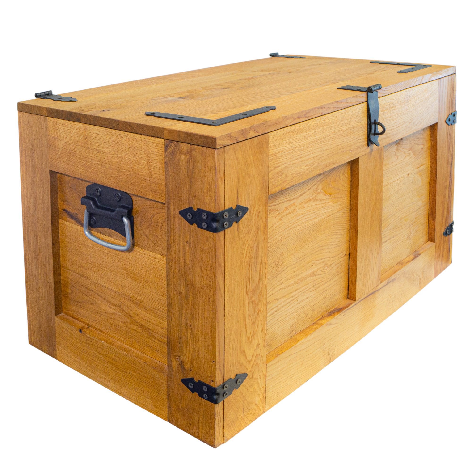 grosse Holztruhe Oskar massive Eiche 80x45x47cm