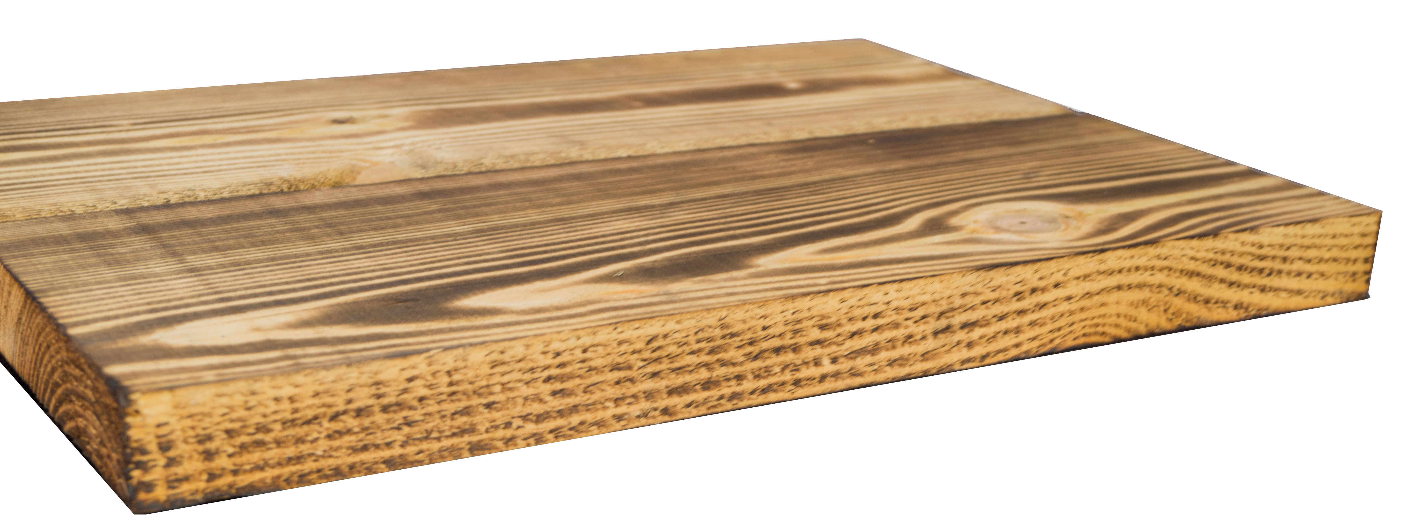 Nachttisch weiss mit geflammten Holzplanken mit Mittelbrett weiss