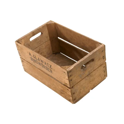 4er Set - B-Ware Alte Birnenkiste mit zwei Seitenbrettern 49x30x28cm