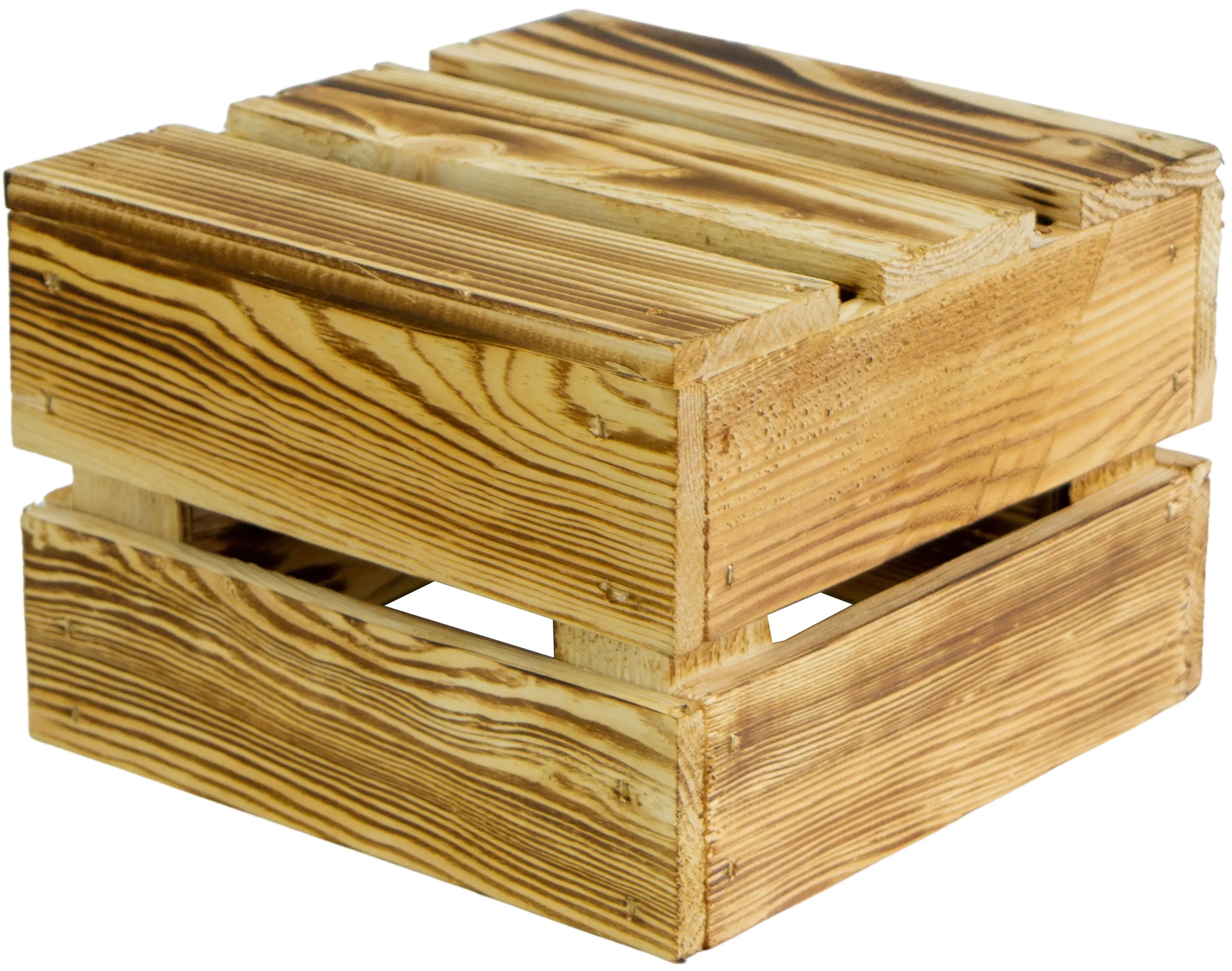 Kleine Holzkiste "Lotta" geflammt Kleine Holzkiste "Lotta" geflammt