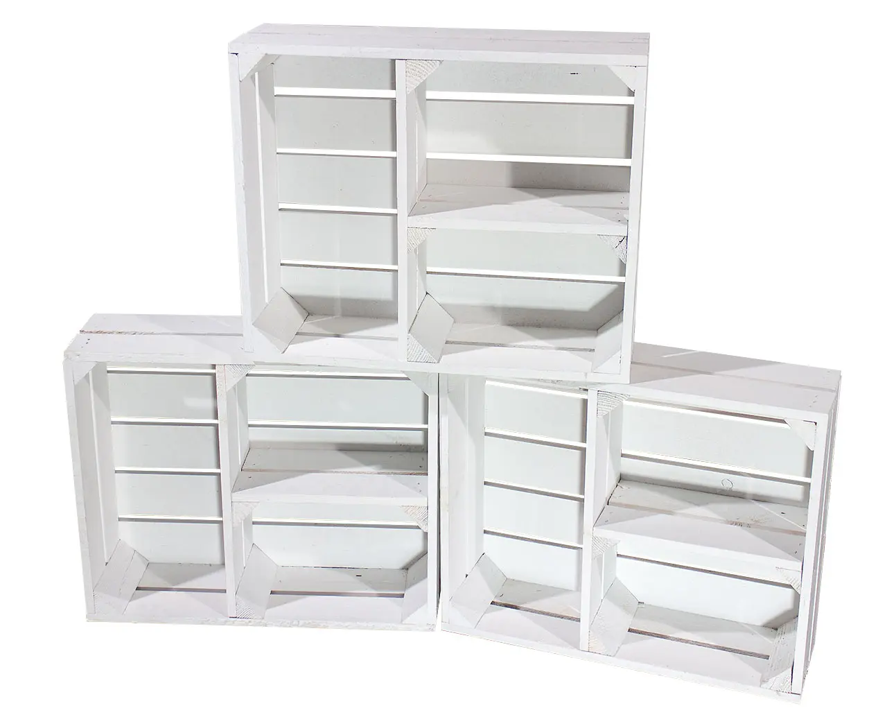 Flache weiße Kiste mit T Trenner 50x40x15cm