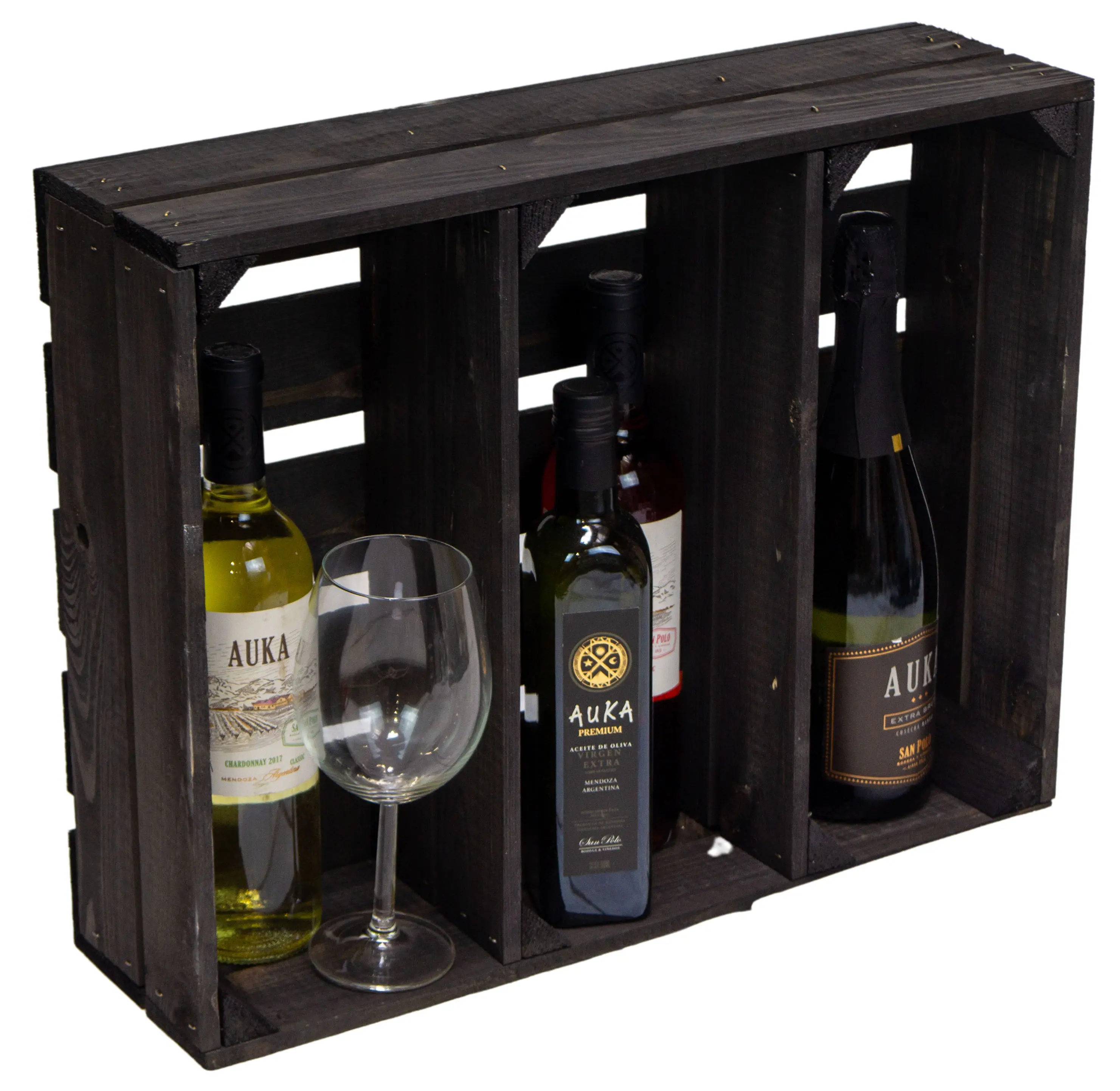 Schwarze flache Regalkiste mit 3 Fächern 50x40,5x16cm Schwarze flache Regalkiste mit 3 Fächern 50x40,5x16cm