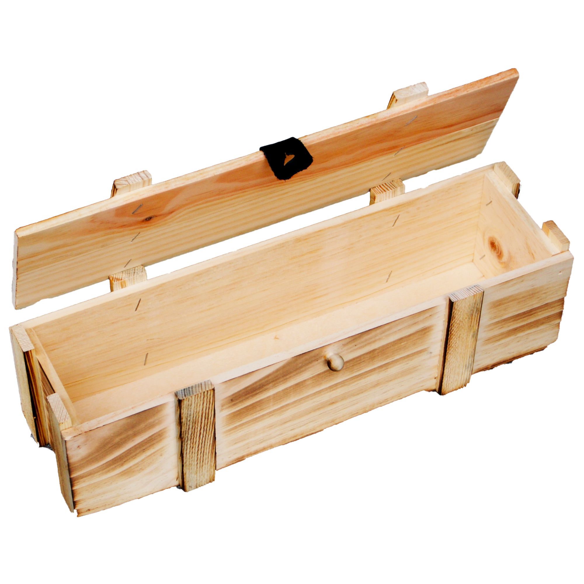 1er Weinkiste geflammt inkl. Holzwolle