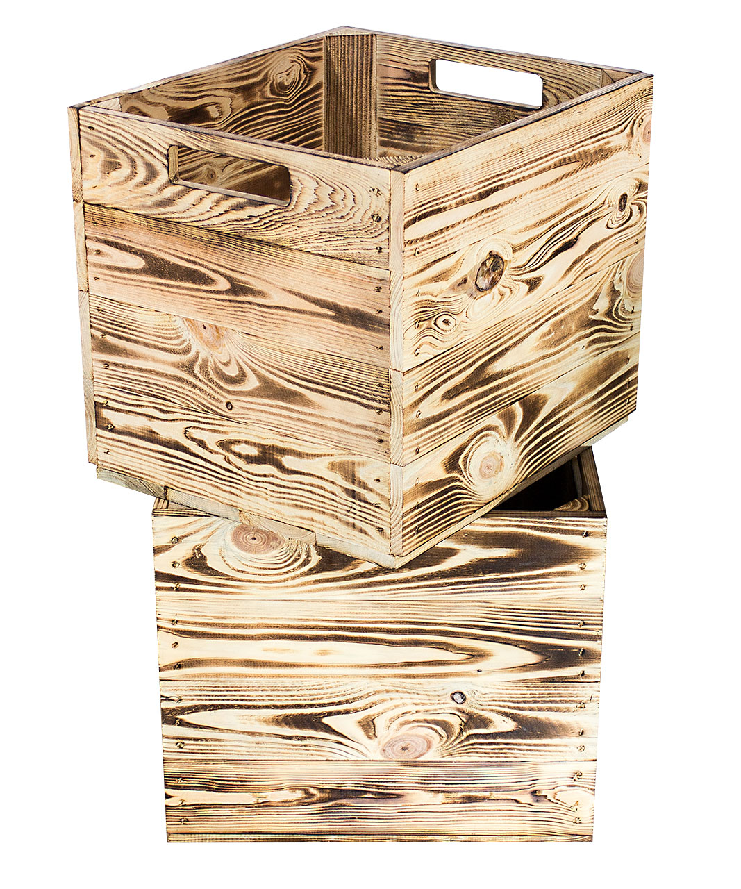 Geflammte Kiste für Kallax Regale 33x37,5x32,5cm Aufbewahrungskiste geflammt mit schwarzem Anker