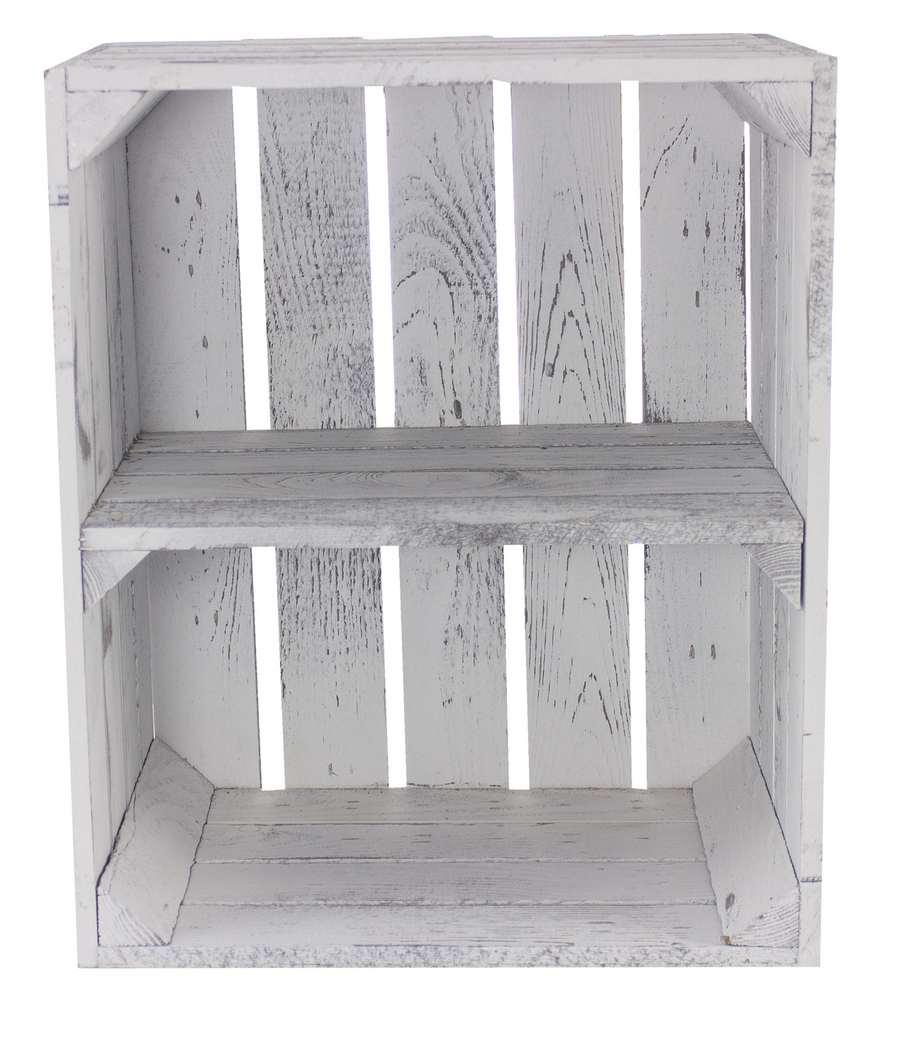 Regalkiste im Vintage Design "shabby white" quer 50x40x30cm