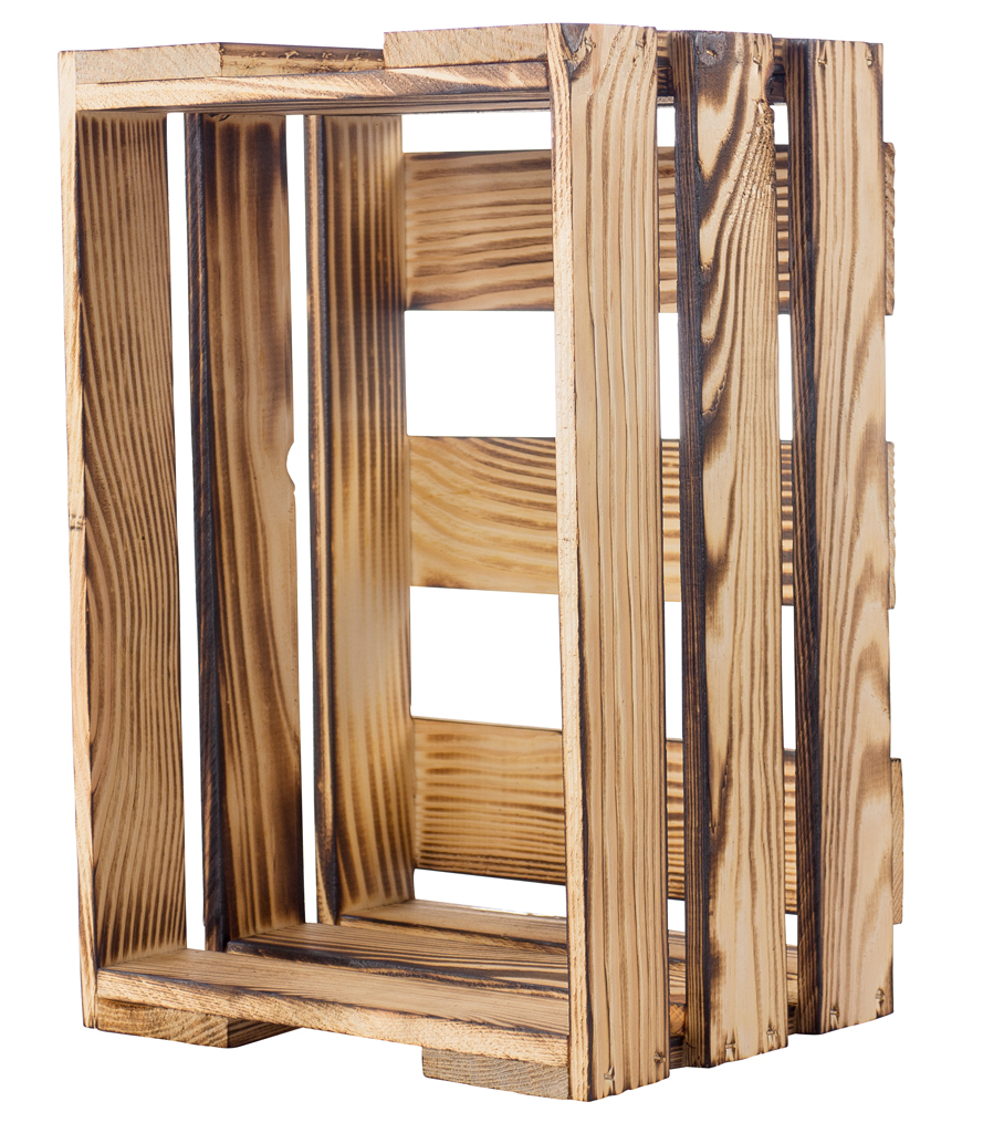 Mini-Weinkiste in geflammt 34x23x19cm Mini-Weinkiste in geflammt 34x23x19cm