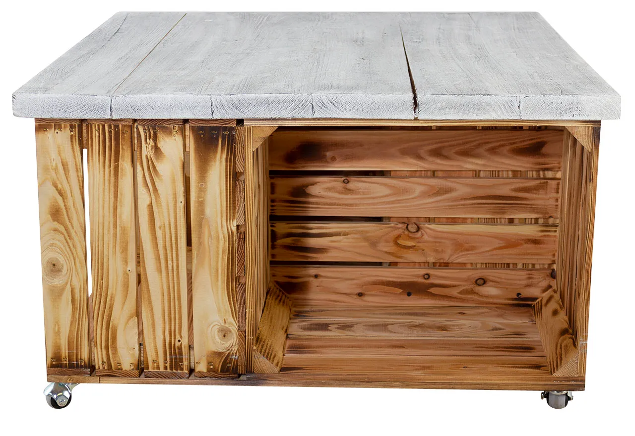 Tischplatte Shabby weiss 85x85cm