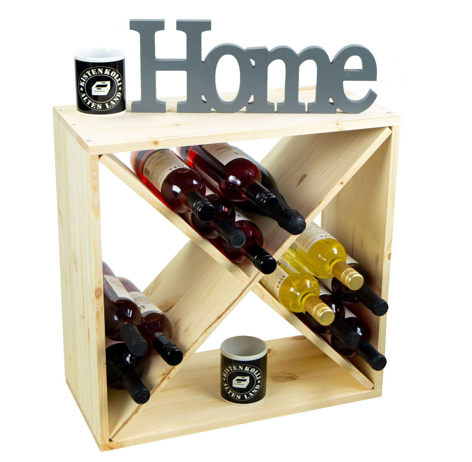 grosses Weinregal Natur 52 x 52 "X" grosses Weinregal Natur 52 x 52 "X"