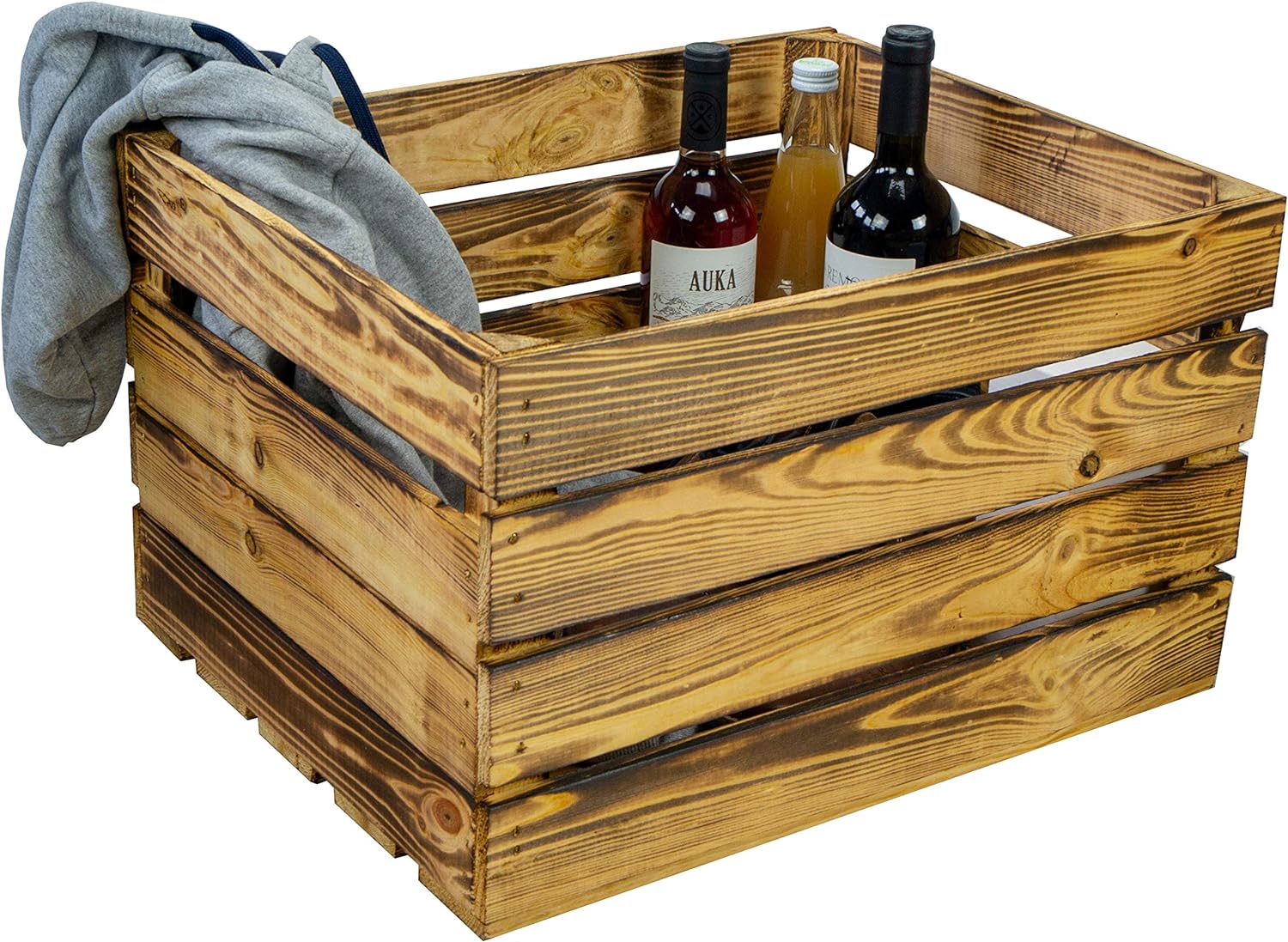 Kisten geflammt 50x40x29cm / 40x30x25cm Deko & Möbelkisten Wohnwand Obstkisten Weinkisten Optik DIY Upcycling (4er Set Mix mit Bella Längs) Kisten geflammt 50x40x29cm / 40x30x25cm 4er Set Mix mit Bella Quer