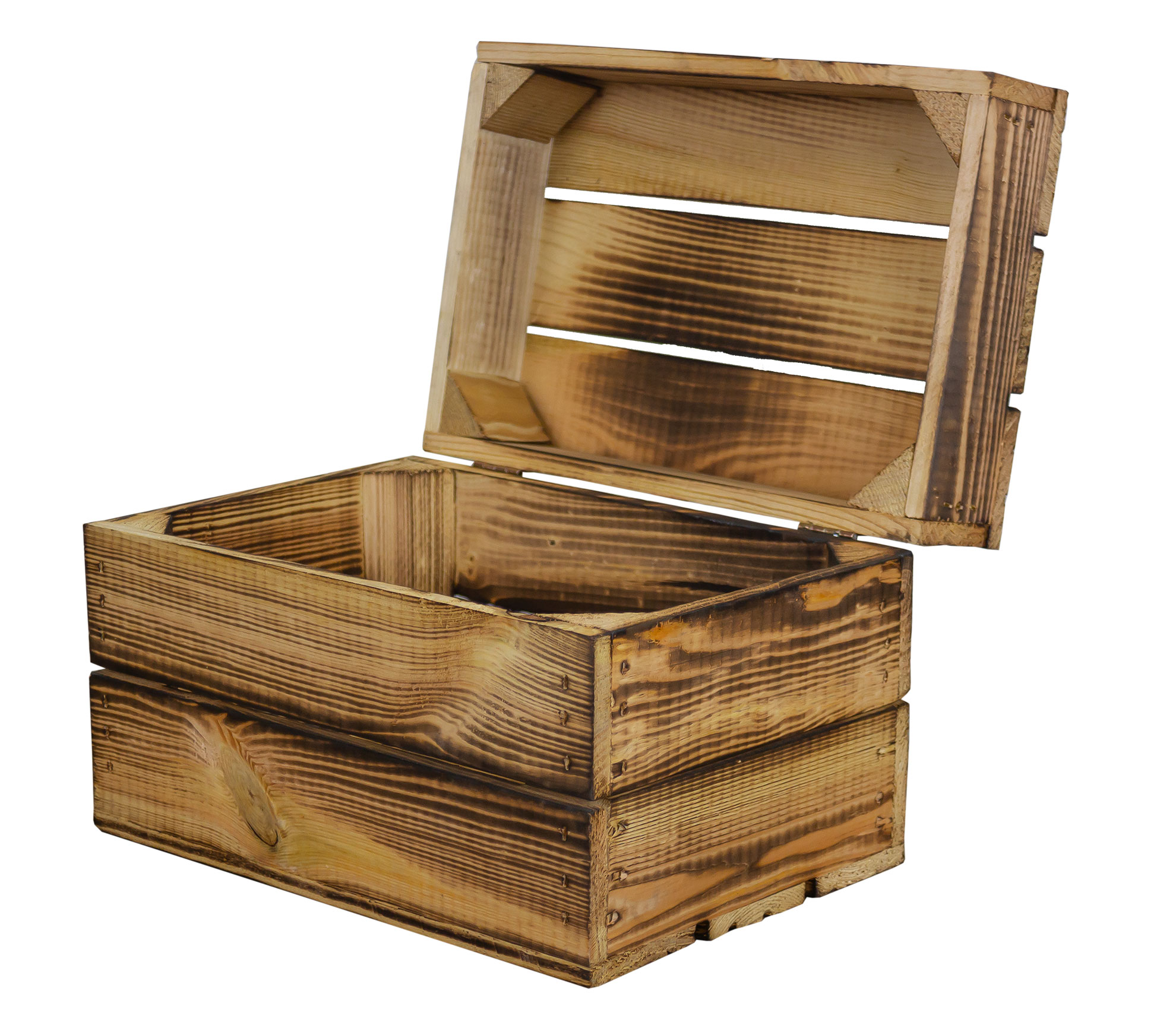 Kleine geflammte Holztruhe als Geschenkbox oder Erinnerungskiste S 30x20x20 cm