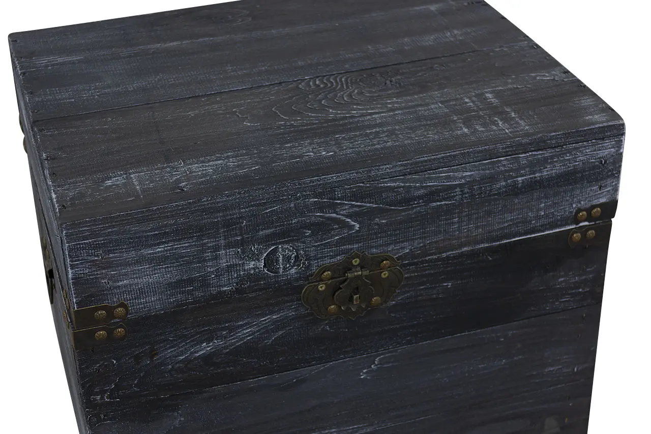 Angesagte Vintage Holztruhe zum Verstauen von Kleinigkeiten / dekorativ mit Deckel 45x35x35xcm