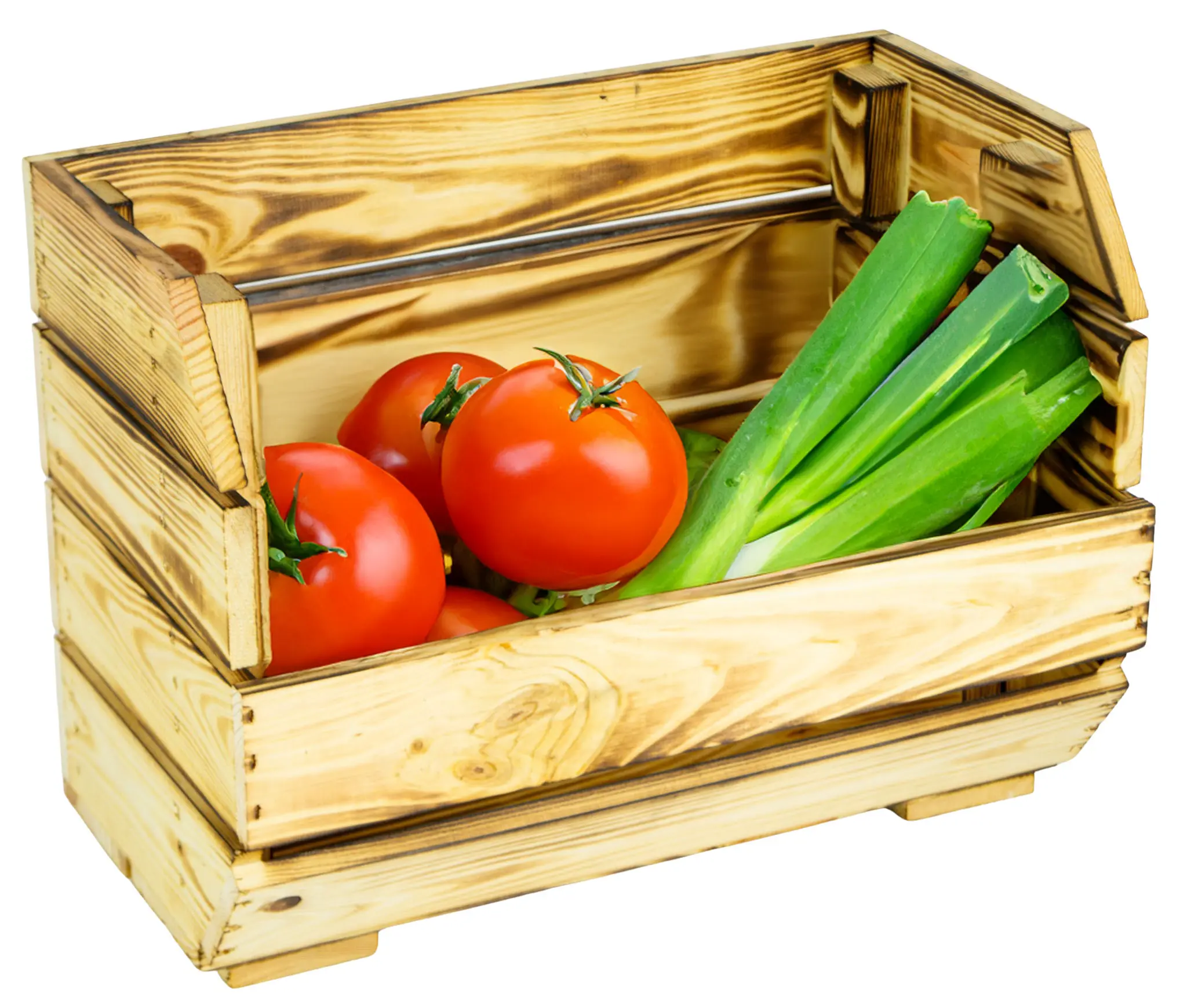 Schmales Küchenregal 40x22x29 cm in geflammt Schmales Küchenregal 40x22x29 cm in geflammt