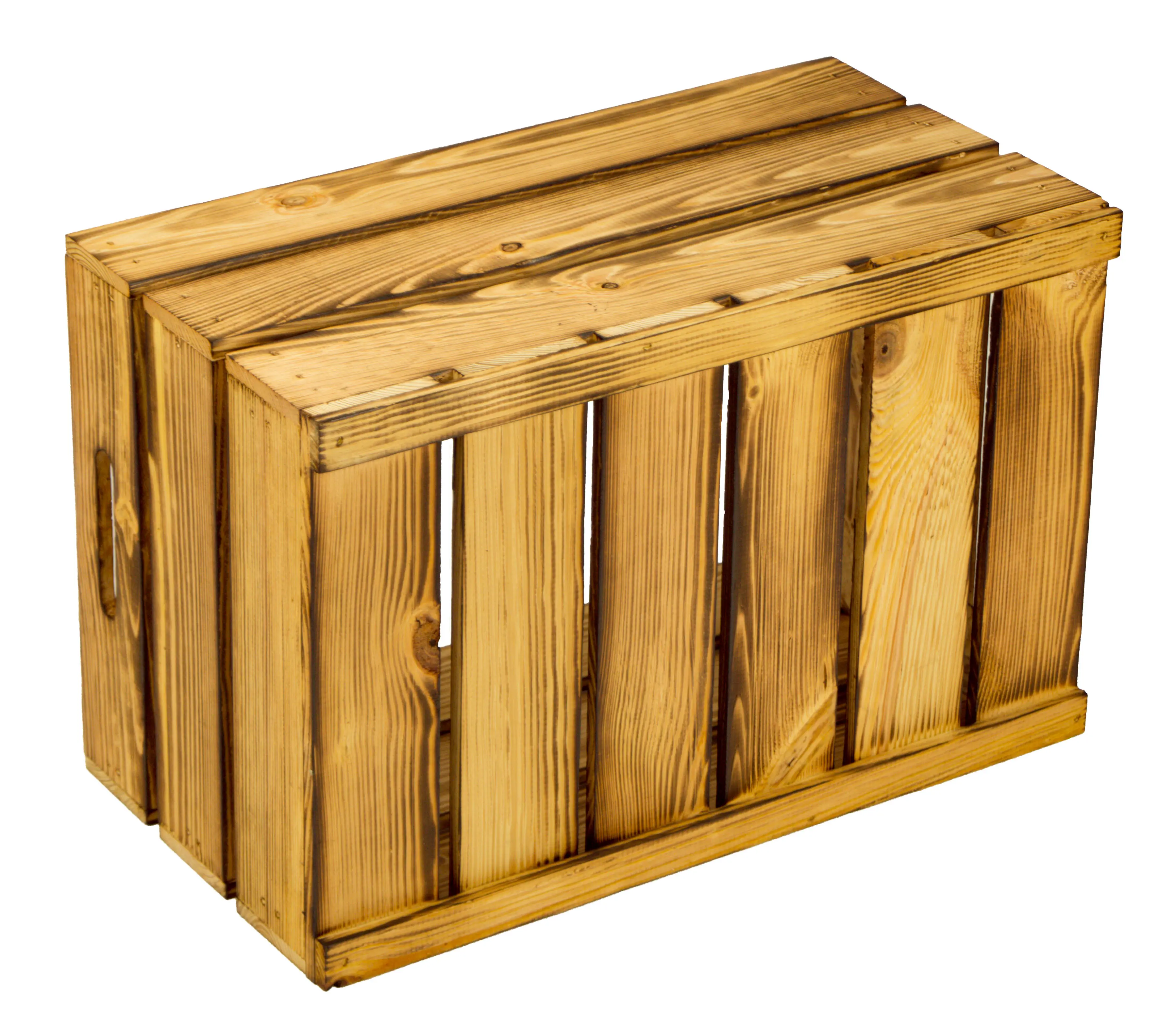 Holzkiste Elfriede geflammt 54x30x35cm Holzkiste Elfriede geflammt 54x30x35cm