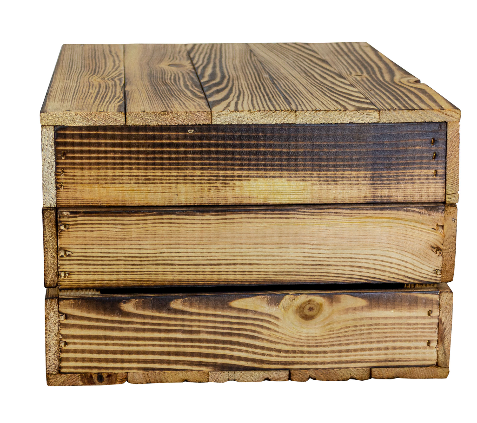 Geflammte Holztruhe als Geschenkbox oder Erinnerungskiste M 40x32x22cm