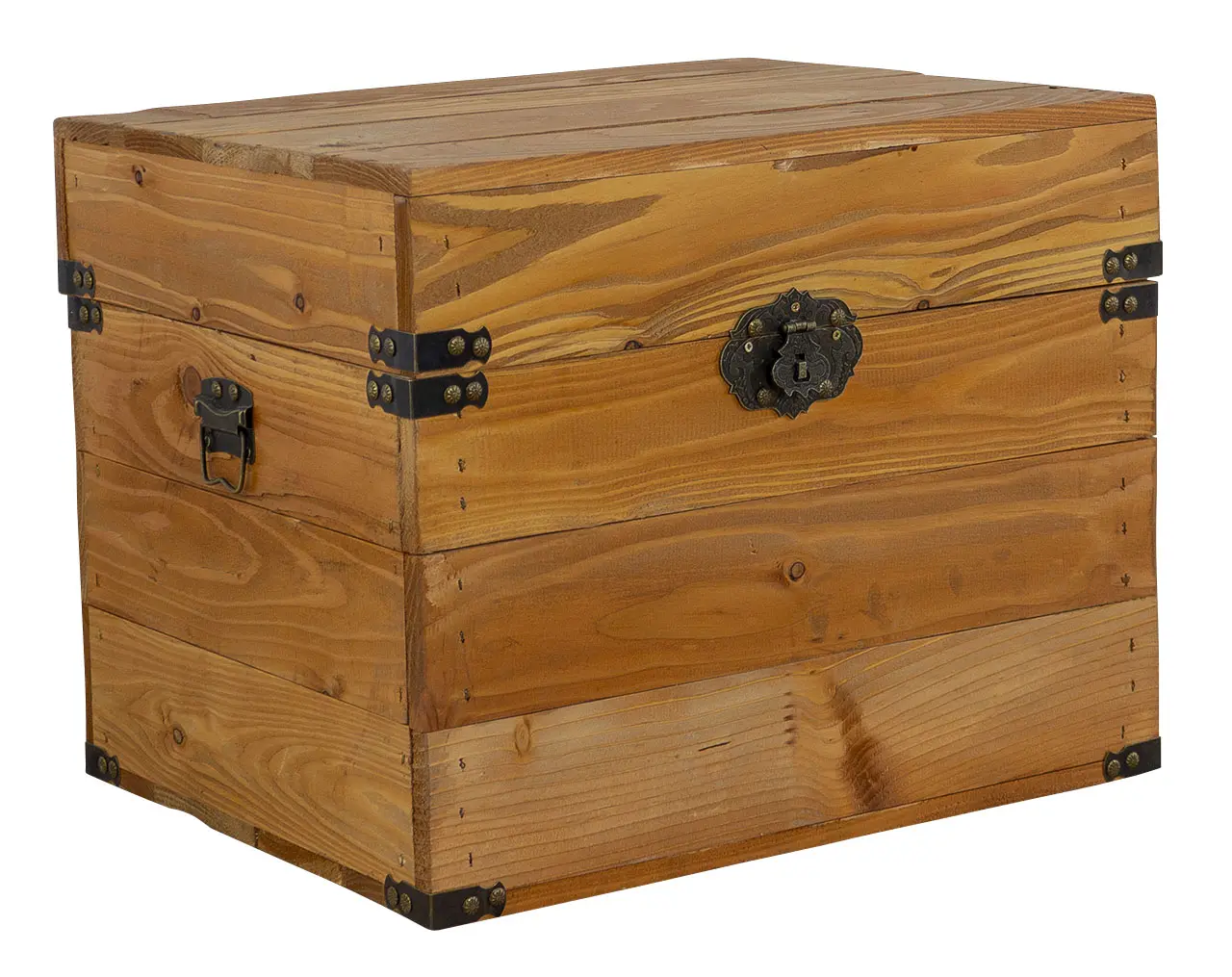 Kleine Holzkiste mit Deckel im schönen Braunton 45x35x35xcm