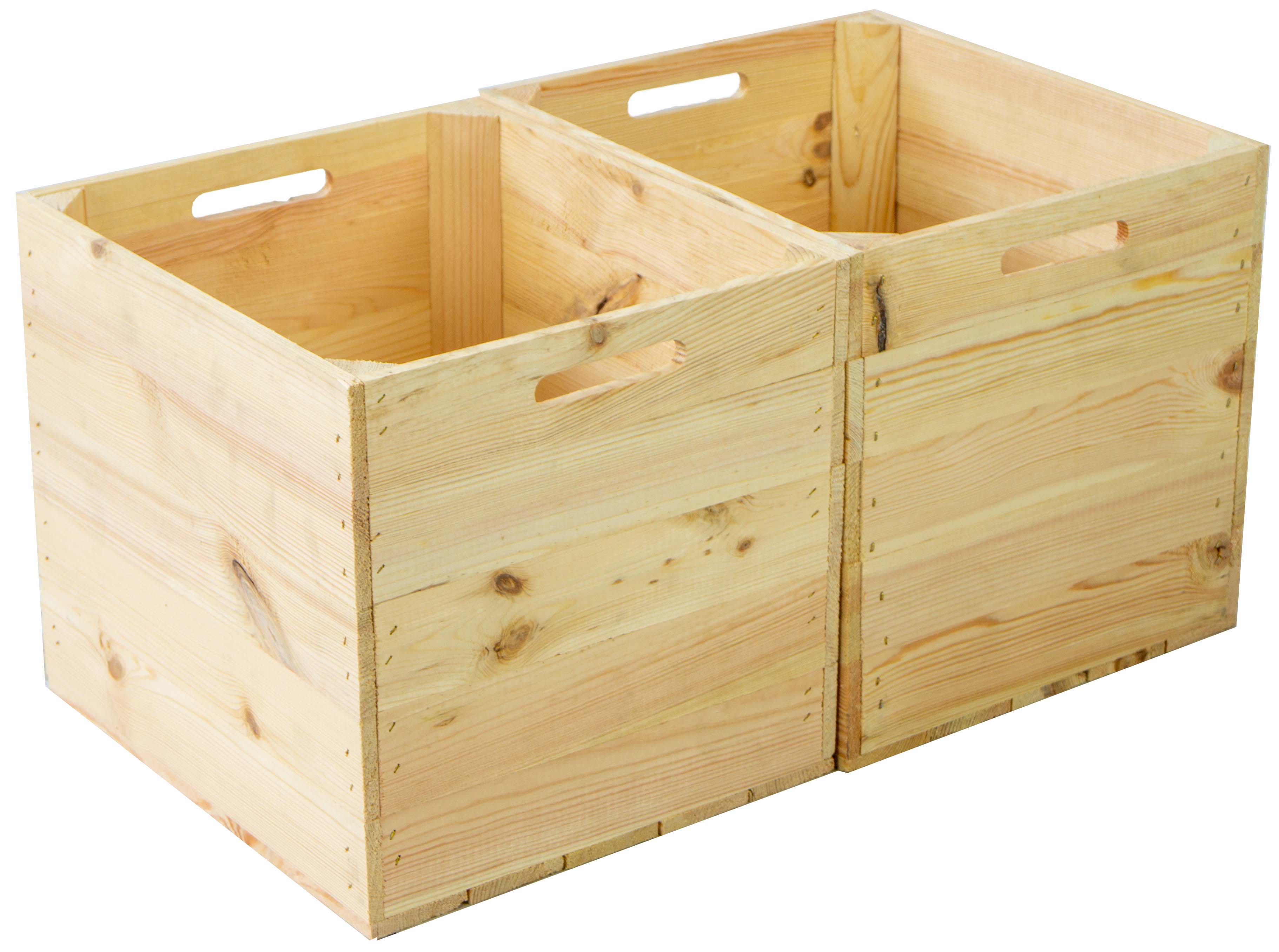Helle Holzkiste "natur" für Kallax Regale 32x37,5x32,5cm Aufbewahrungskiste Natur mit schwarzem Anker