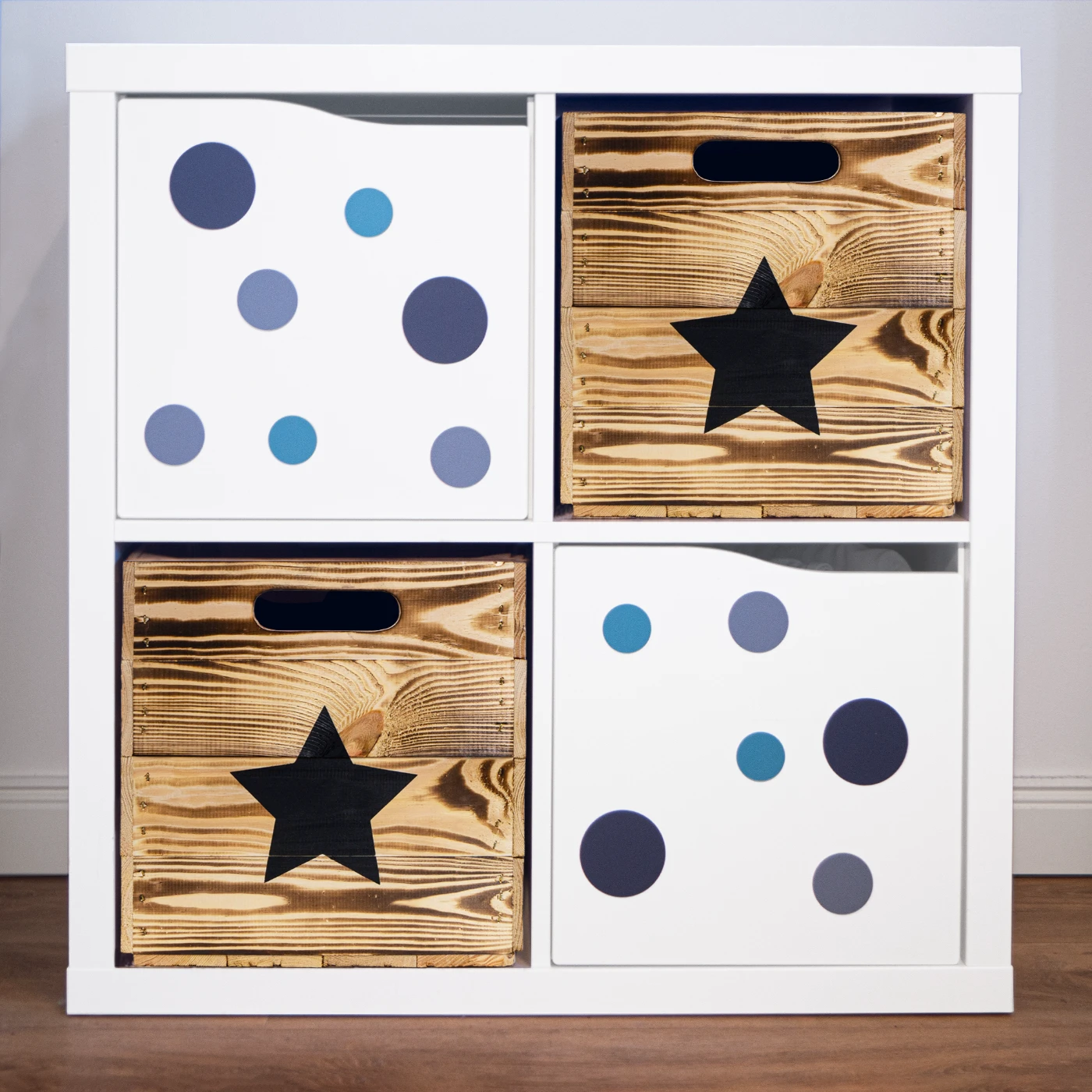 Aufbewahrungskiste Kallax geflammt Stern schwarz passend für Kallax und Expeditregale Regaleinsatz 