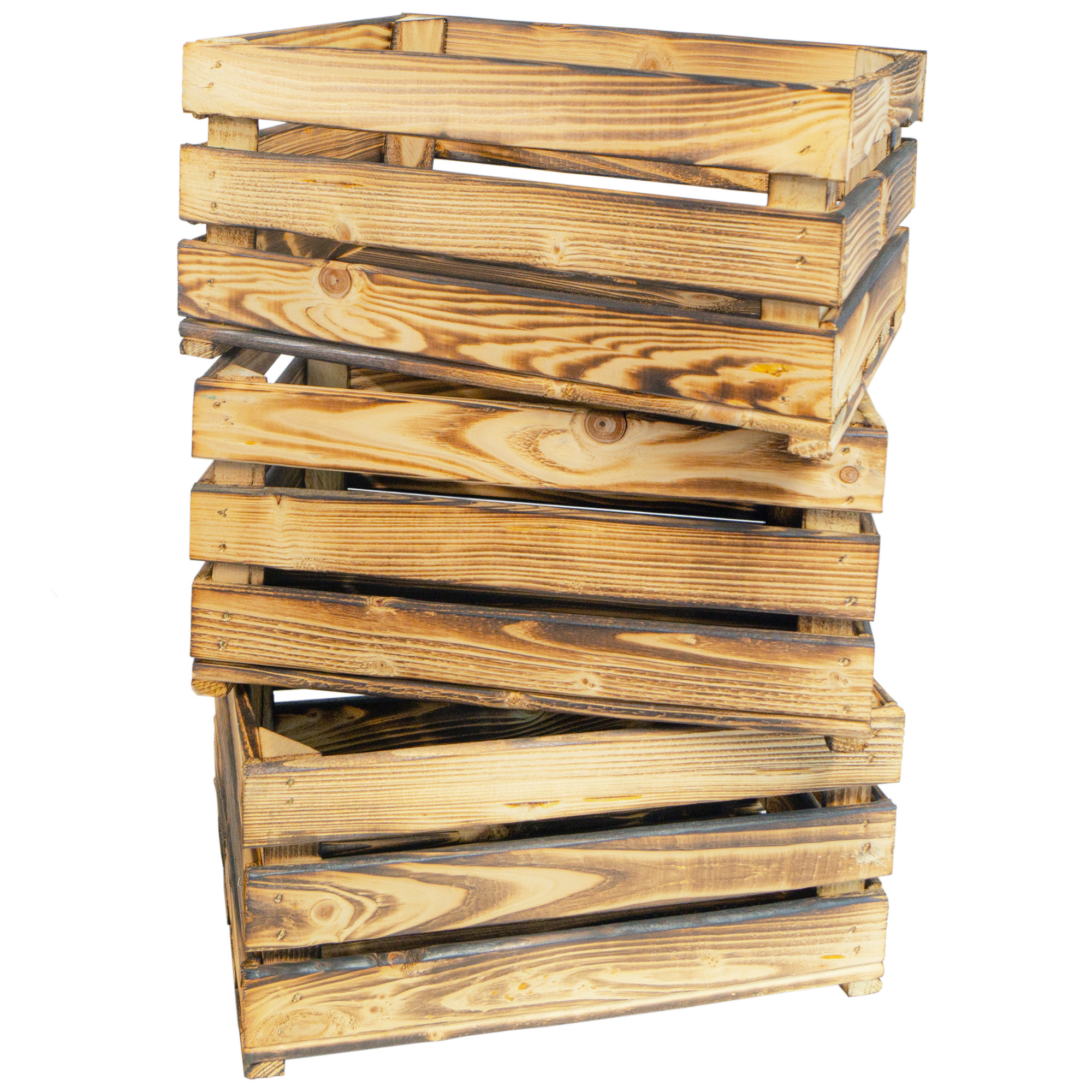 Holzkiste LASSE – Dekorative Aufbewahrungs- und Regalkiste aus Holz in Natur oder geflammt, 40 × 30 × 20 cm Geflammt Holzkiste LASSE – Dekorative Aufbewahrungs- und Regalkiste aus Holz in Natur oder geflammt, 40 × 30 × 20 cm Geflammt