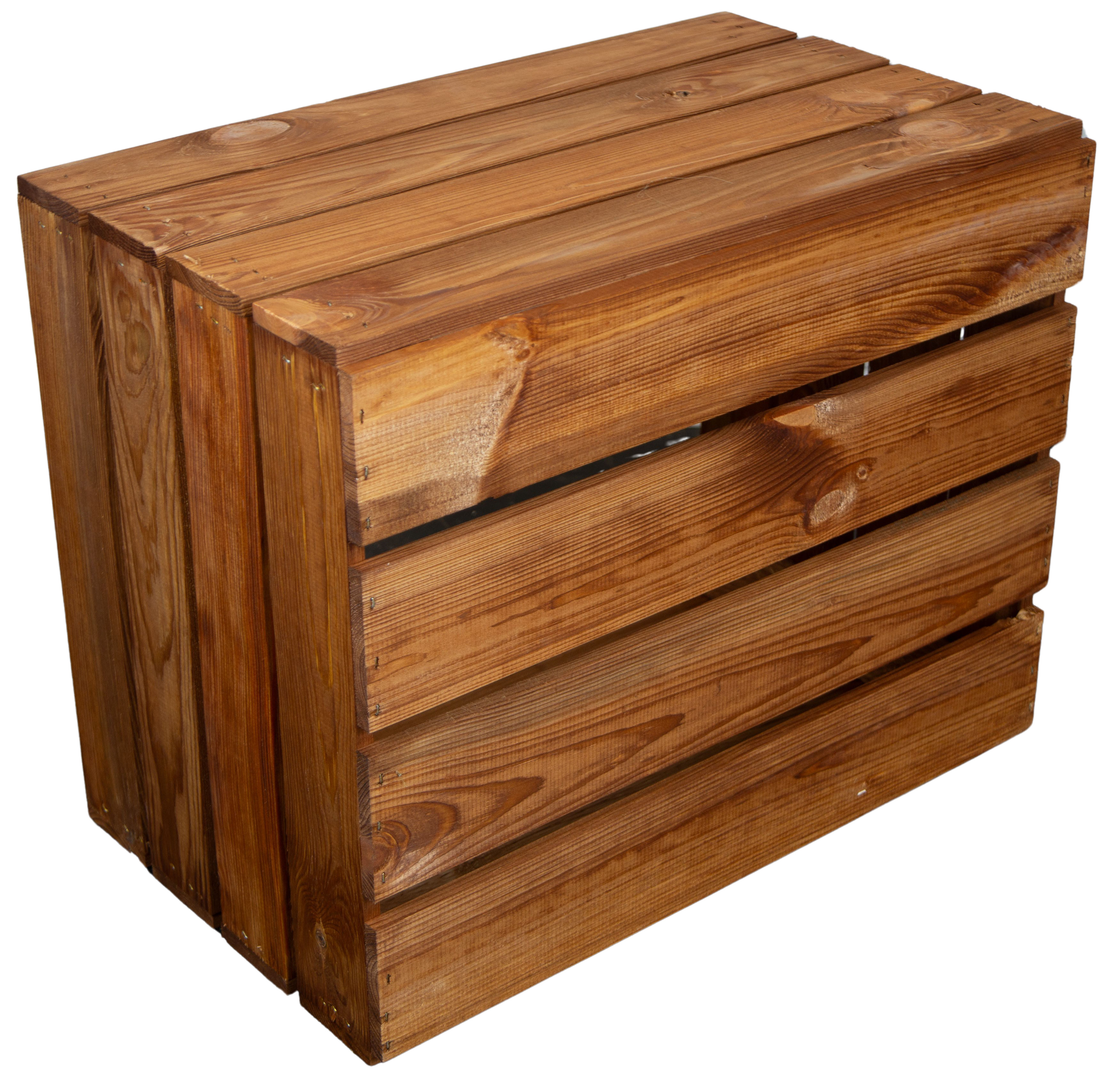 Obstkiste Ocker Quer als Schuh- und Bücherregal 50x40x30cm