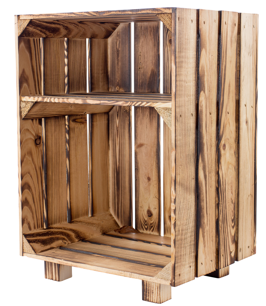 Nachttisch mit Boden in *geflammt* 30,5x40x54cm