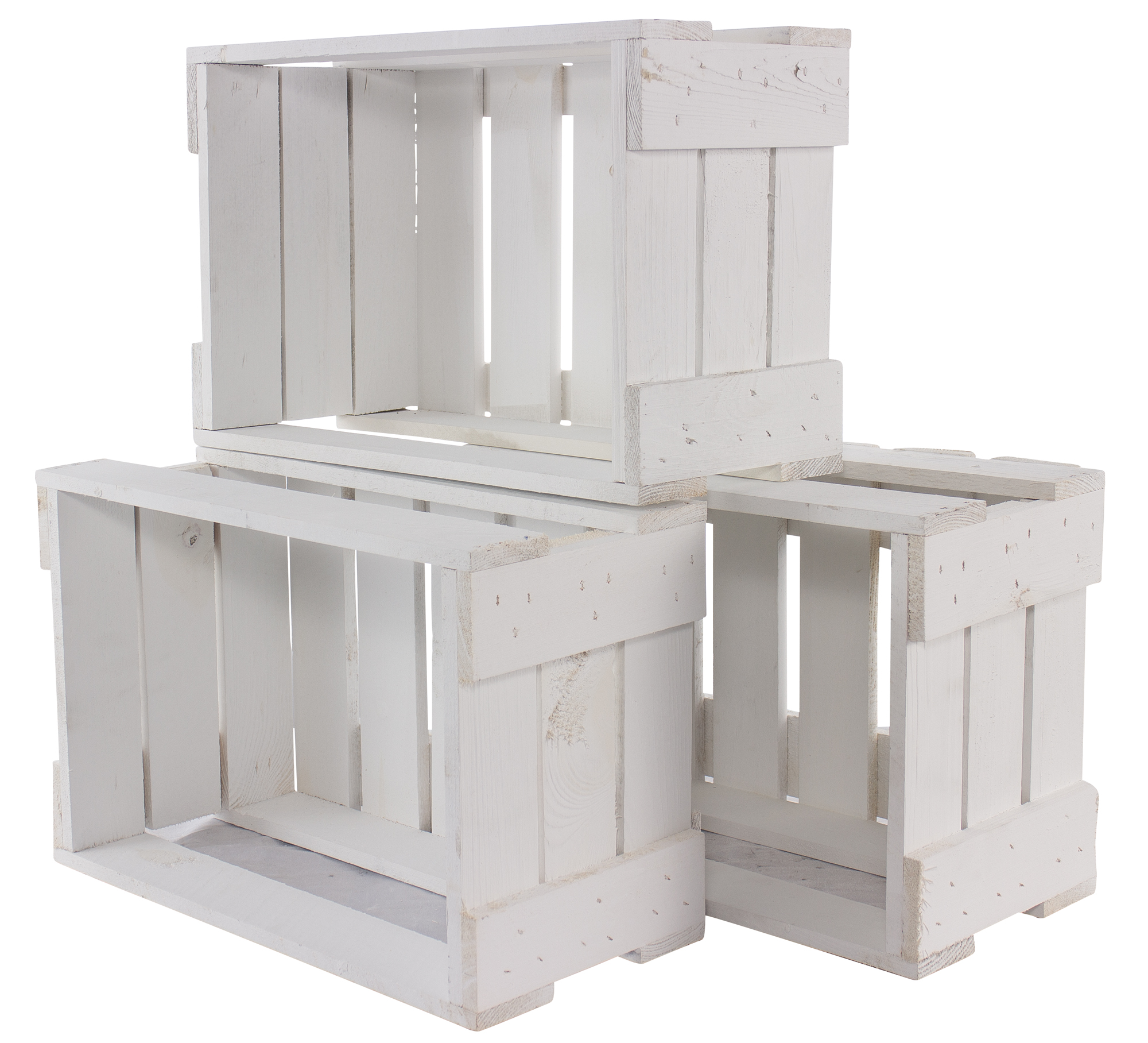 Mini-Weinkiste in weiß 34x23x19cm