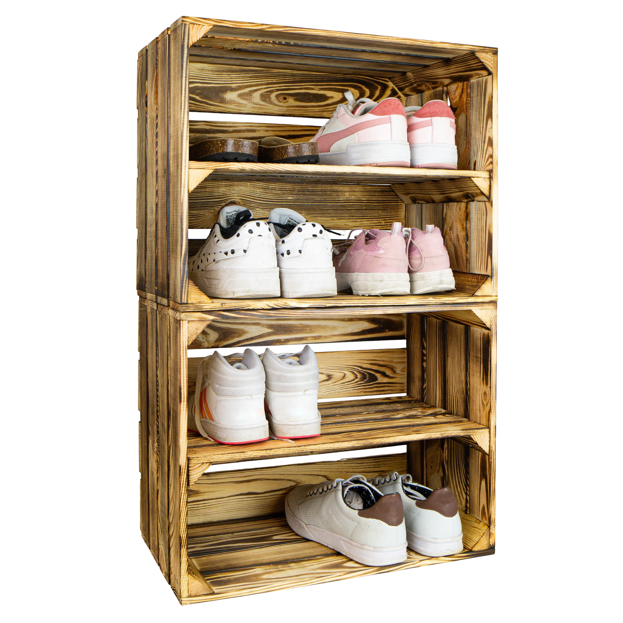 Geflammte Kiste für Schuh-und Bücherregal 50x40x30cm Geflammte Kiste für Schuh-und Bücherregal 50x40x30cm