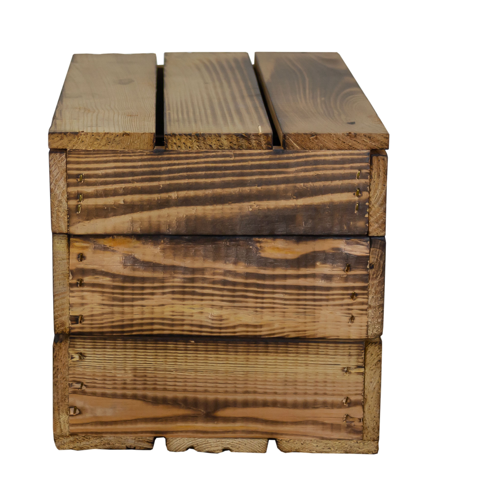 Kleine geflammte Holztruhe als Geschenkbox oder Erinnerungskiste S 30x20x20 cm