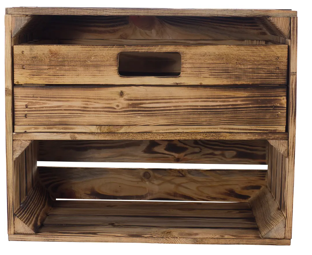 Geflammte Kiste mit Schublade 50x40x30cm Geflammte Kiste mit Schublade 50x40x30cm