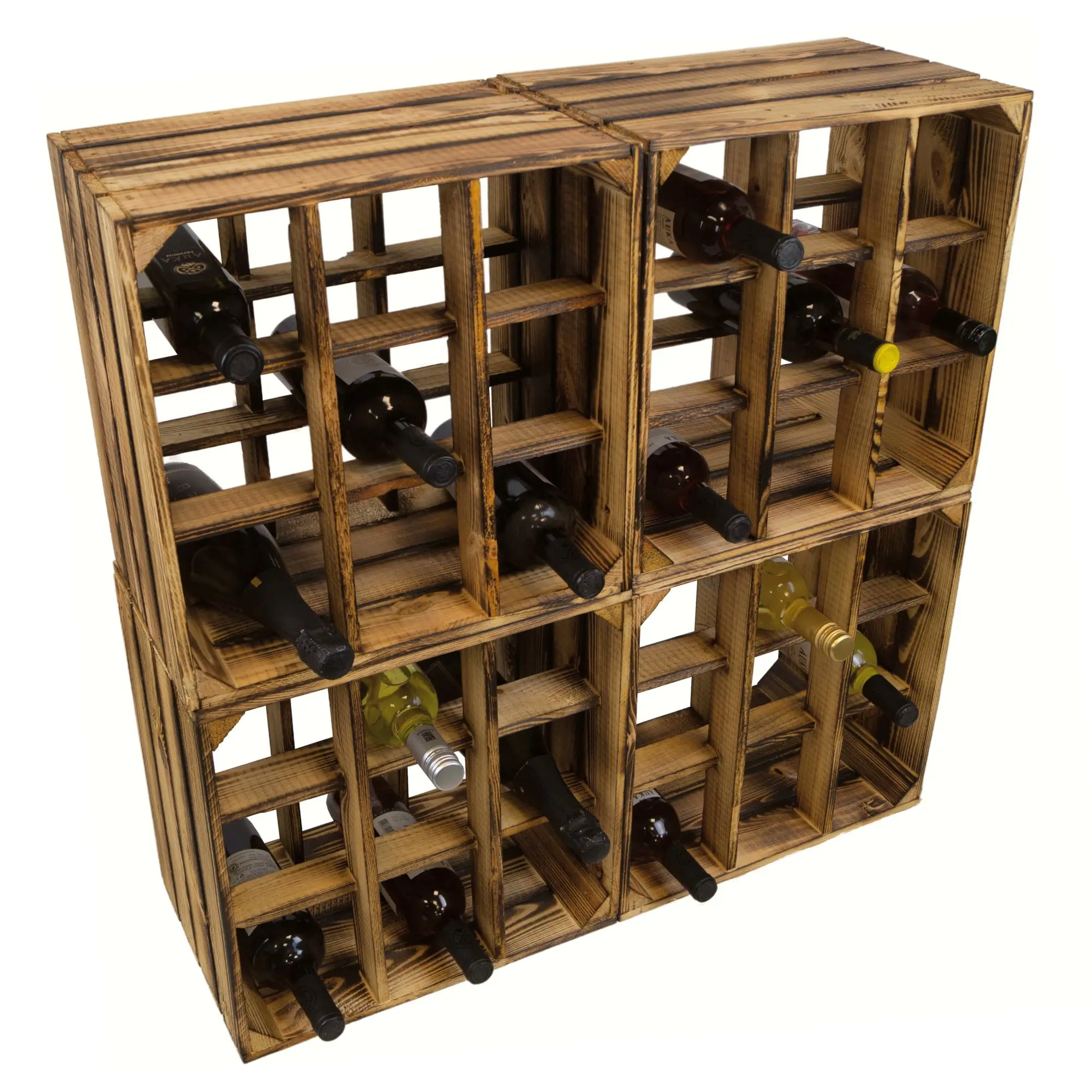 Weinregal 9er mit geflammter Einlage 40x40x27cm