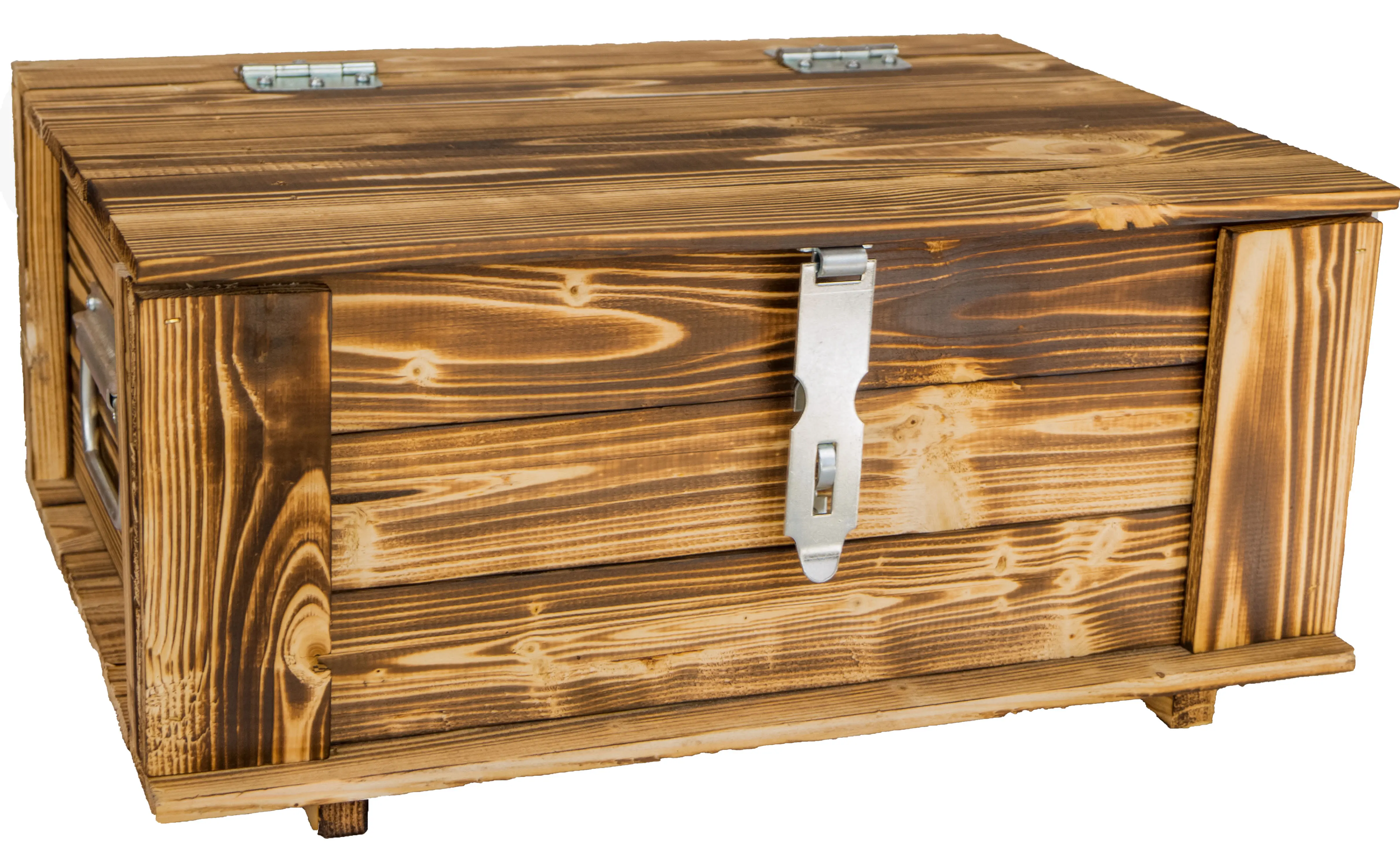 Holztruhe Hugo in geflammt mit Deckel 50 x 36 x 26cm Holztruhe Hugo in geflammt mit Deckel 50 x 36 x 26cm