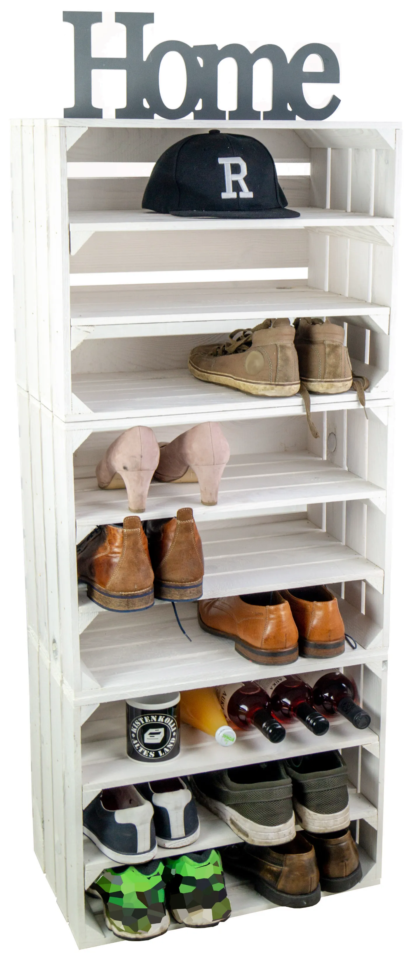 Regalkiste WEIß "Johanna" doppelt LÄNGS