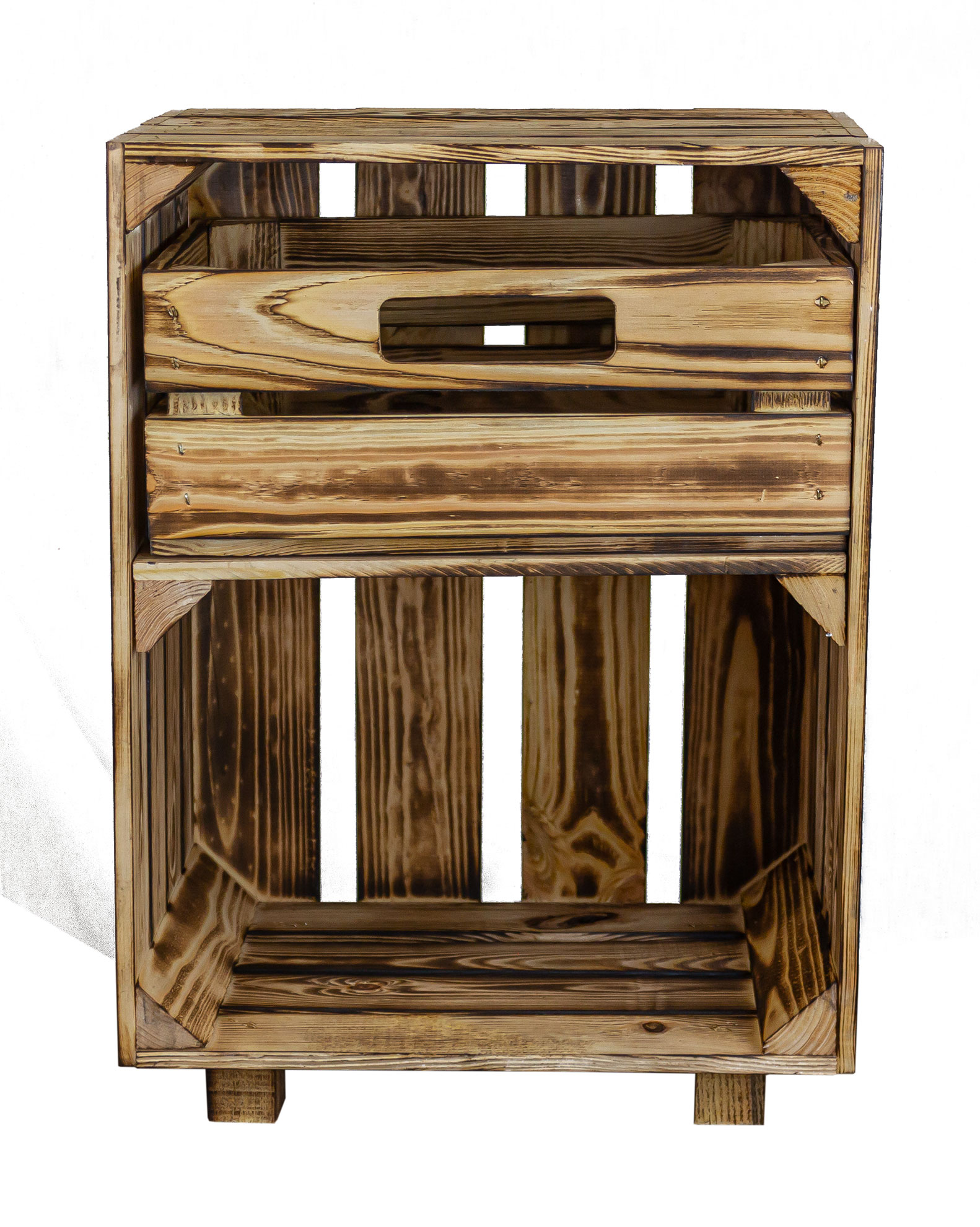 Geflammter Nachttisch mit Schublade 30,5x40x54cm Geflammter Nachttisch mit Schublade 30,5x40x54cm