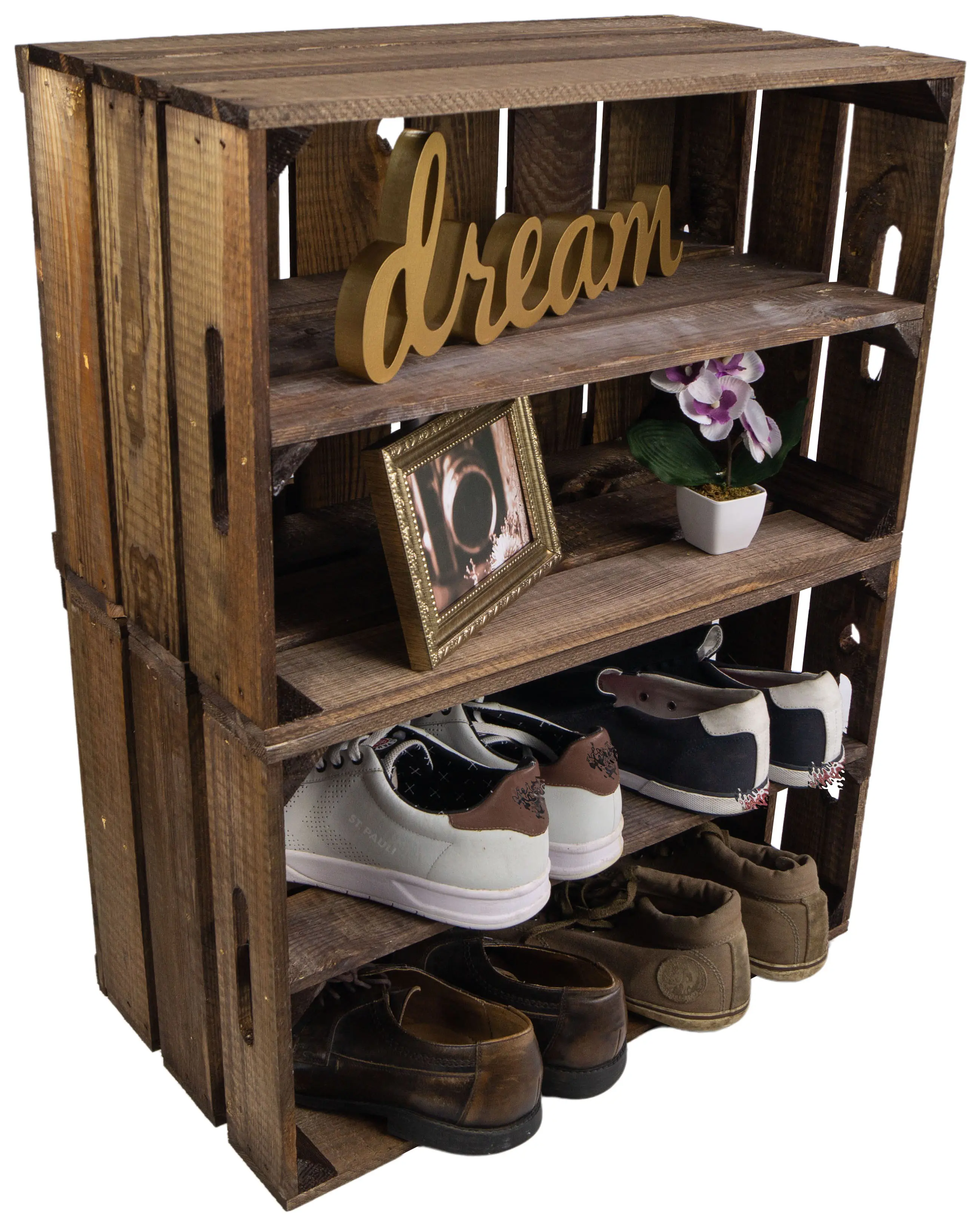 Obstkiste "Elfriede" dunkel mit Mittelbrett