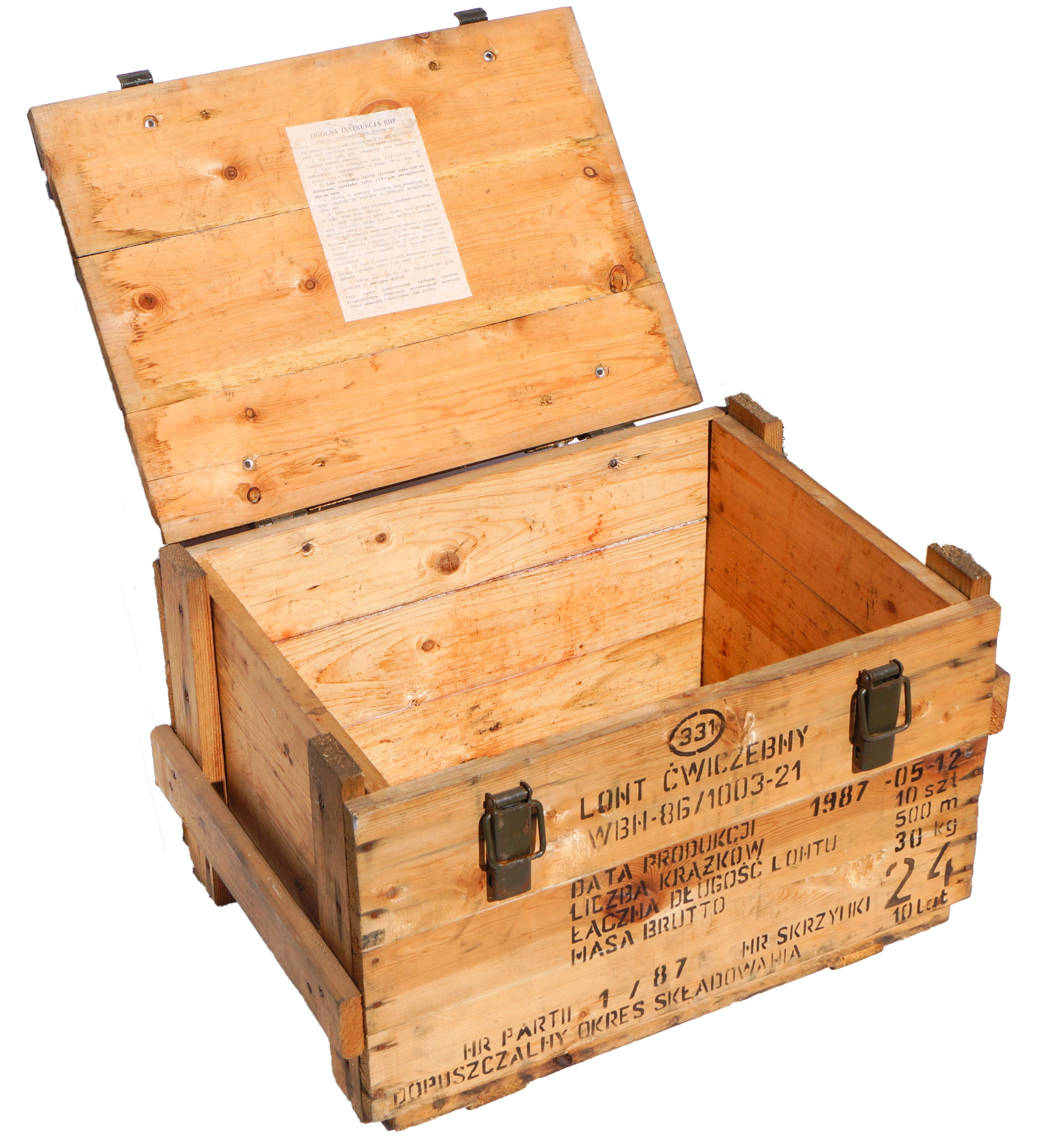 Vintage Frachtkiste WBN-85 Holz 60x40x36 cm Transportkiste Truhe Metallbeschläge