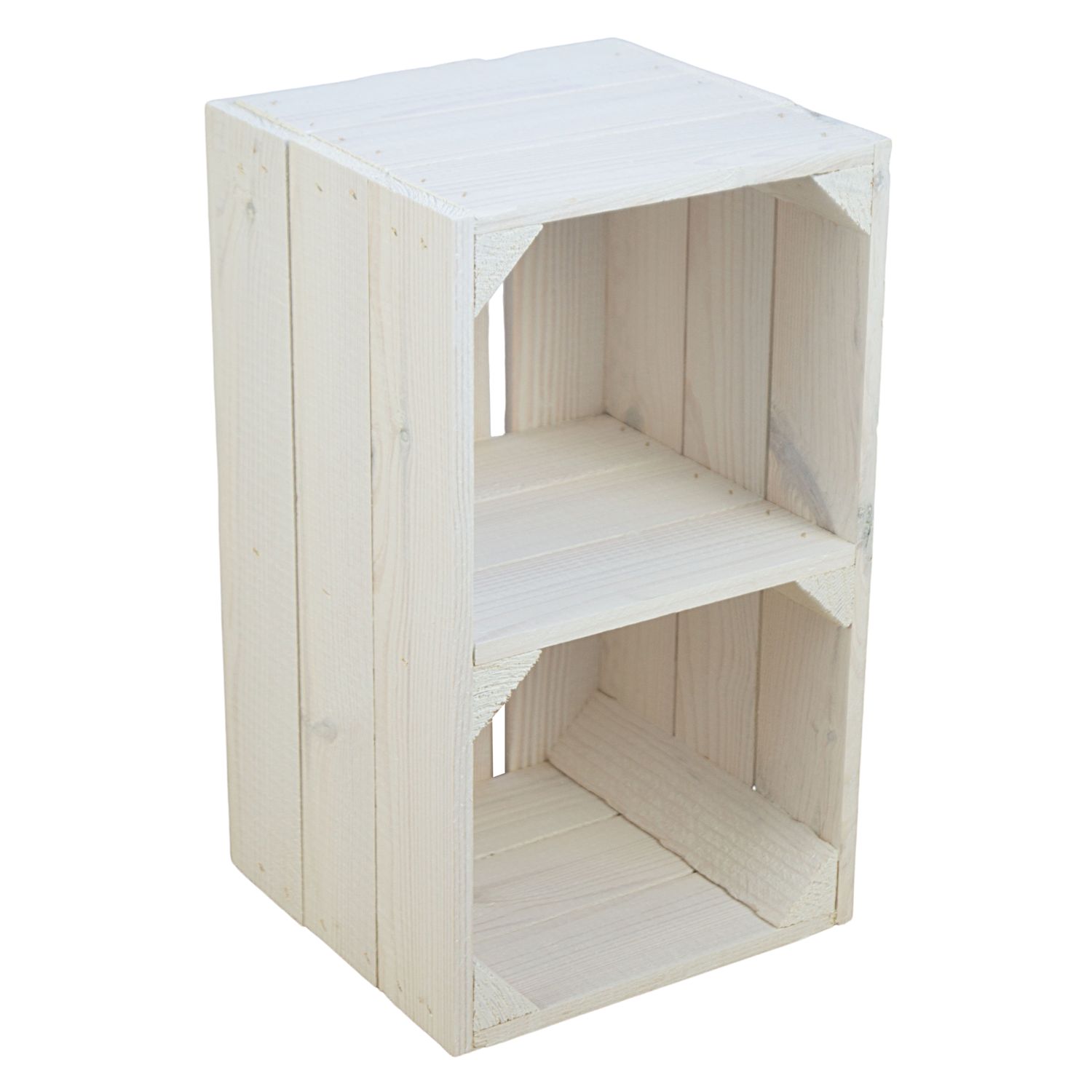 Regalkiste "Hilde" weiß mit Zwischenbrett Regalkiste "Hilde" weiß mit Zwischenbrett