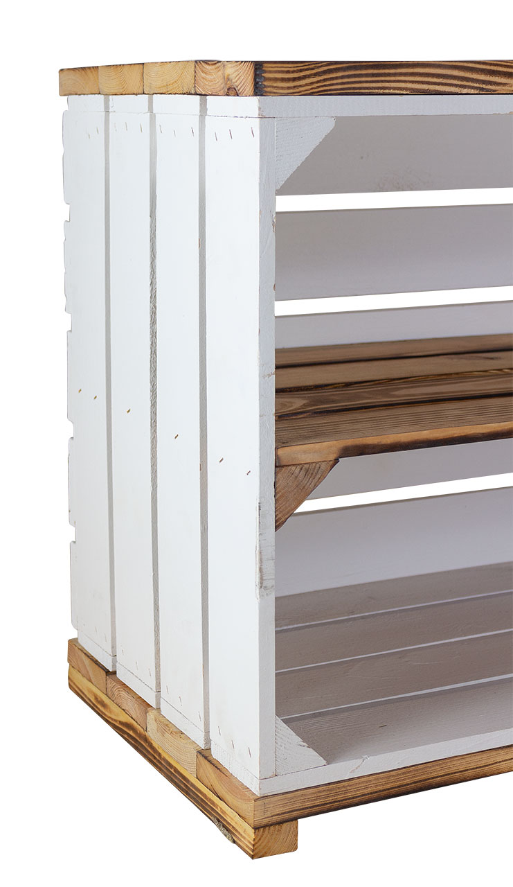 TV-Schrank aus Regalkisten auf Holzfüßen 100x30x50cm