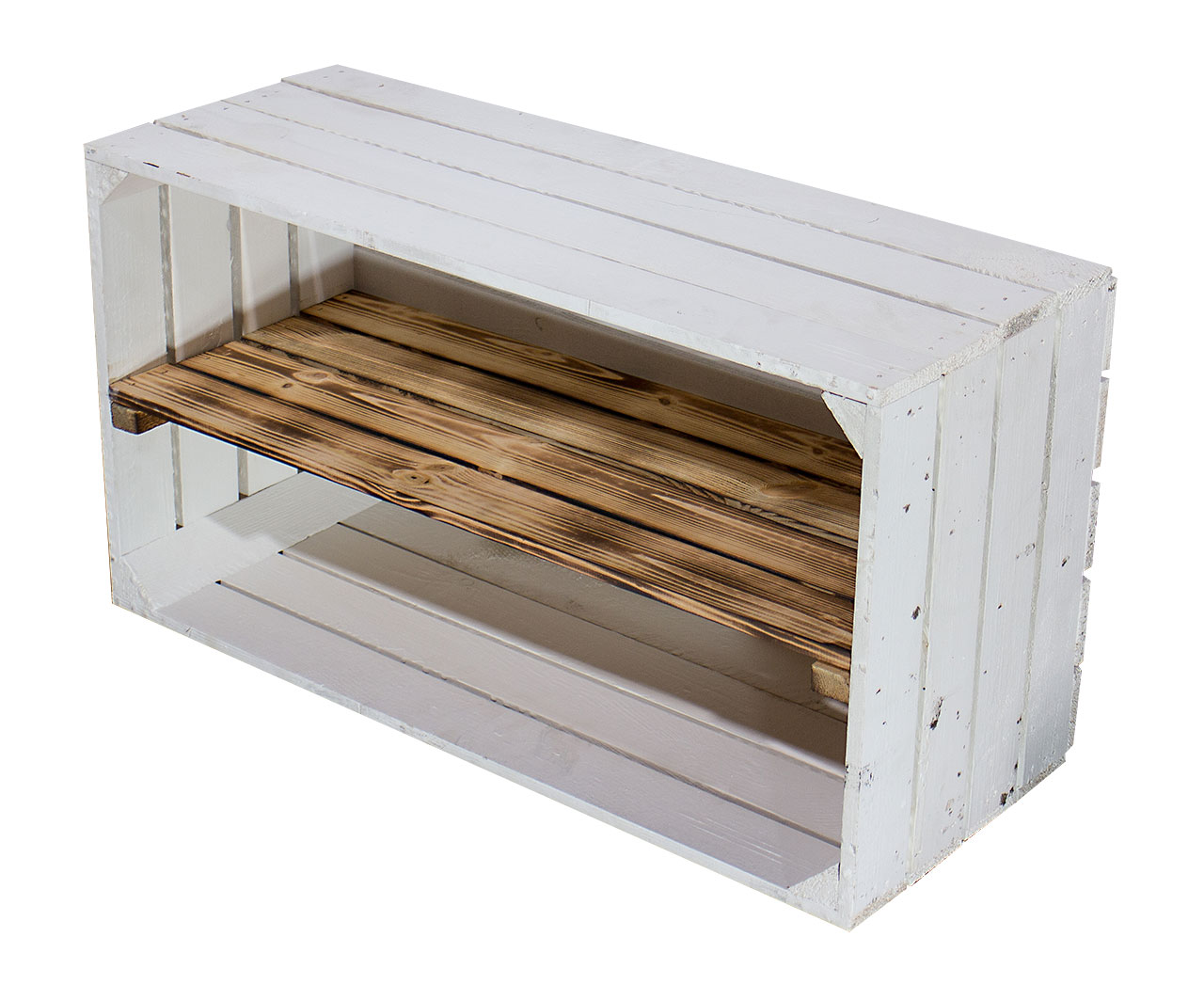 Breite weiß geflammte Kiste 68x40,5x31CMcm