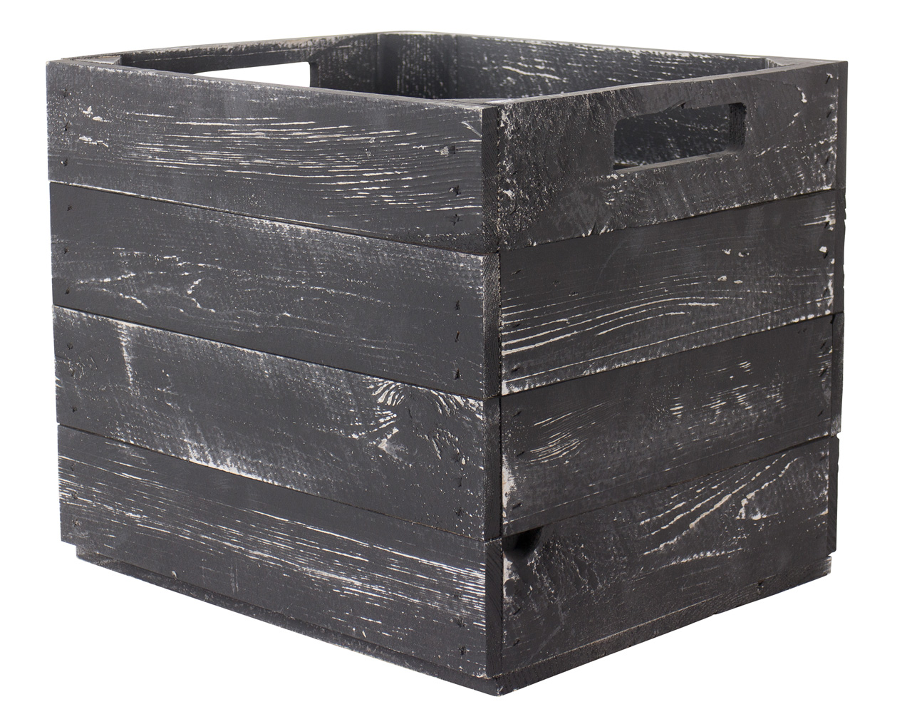 4 Stk. Holzkiste "Shabby Schwarz" für Kallax Regale 33x37,5x32,5cm