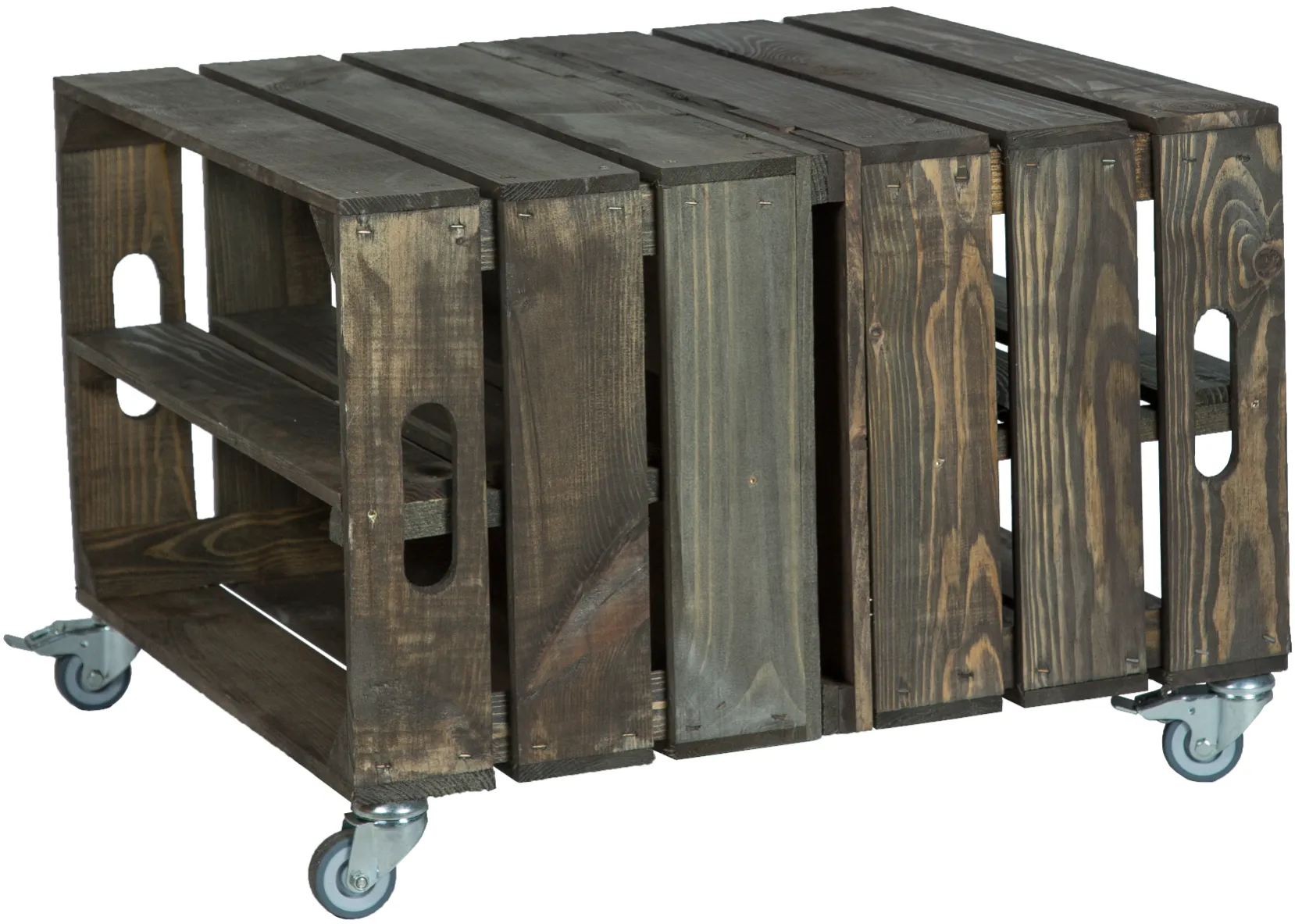 kleiner Obstkistentisch Elfriede dunkel inkl. Rollen