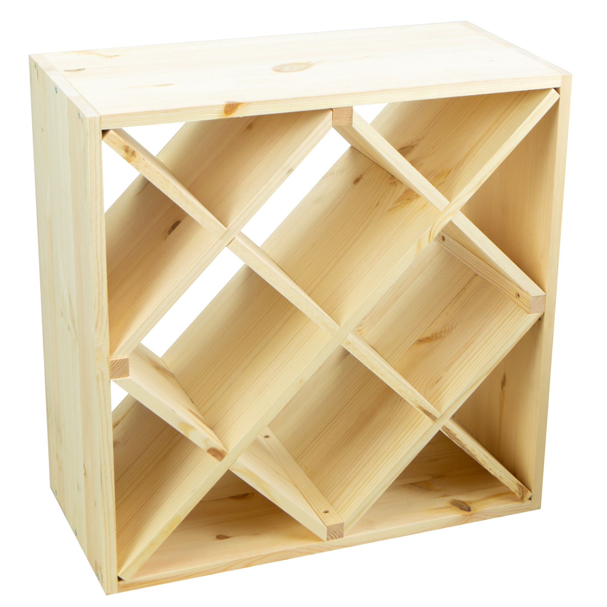 Großes Weinregal Natur 52 x 52 "Raute" Großes Weinregal Natur 52 x 52 "Raute"