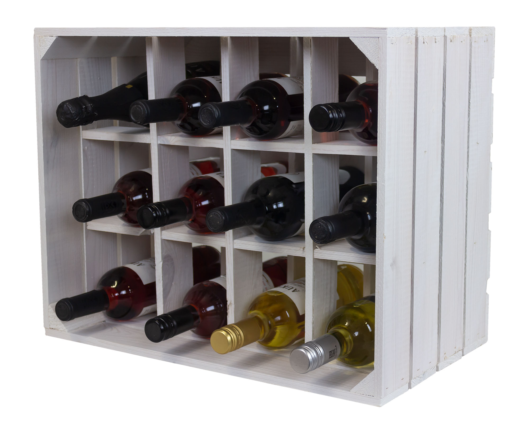 Flaschenregal Weinregal Henry 12er weiß 50x40x30cm