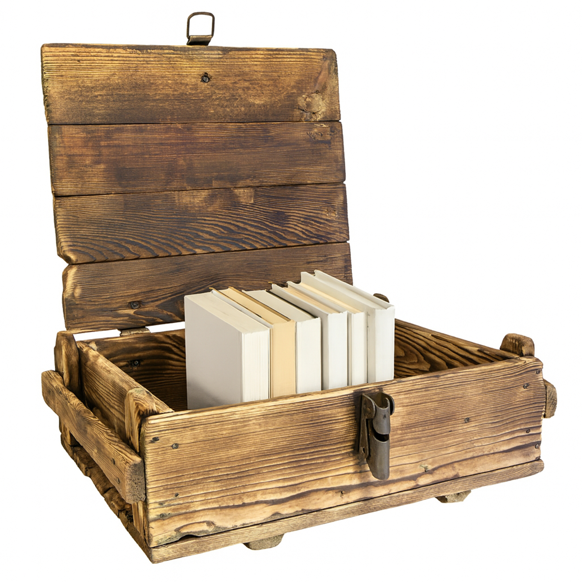 kleine Frachtkiste Paul abgeflammt 